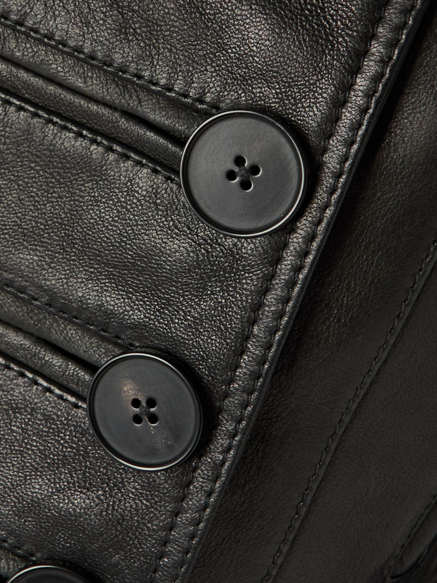 Paneled leather and ribbed cotton-blend jacket Black - 5