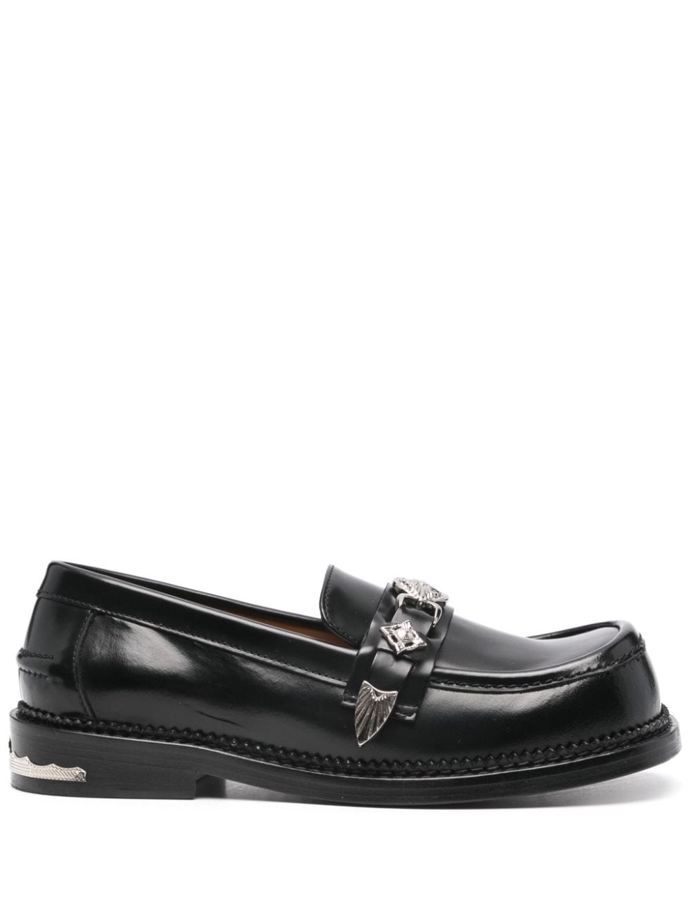 metallic-detail loafers - 1