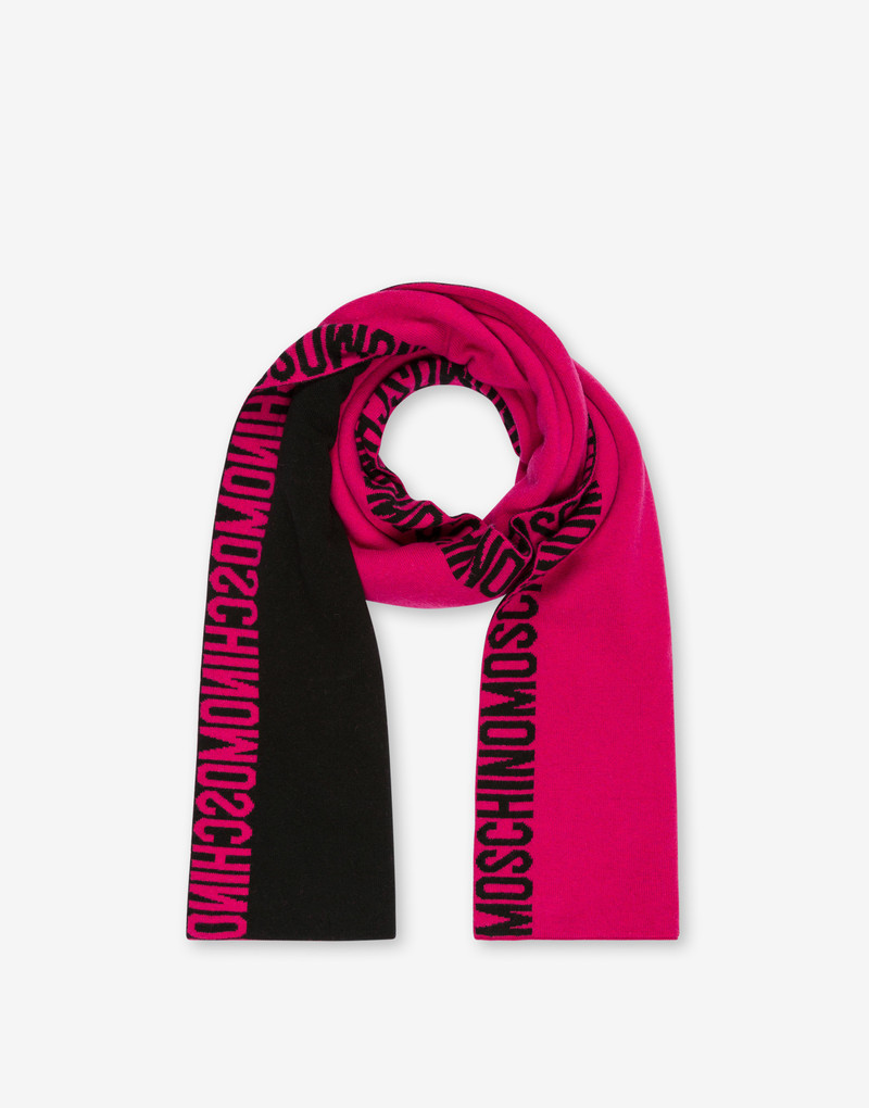 Moschino WOOL-BLEND JACQUARD SCARF WITH LOGO outlook