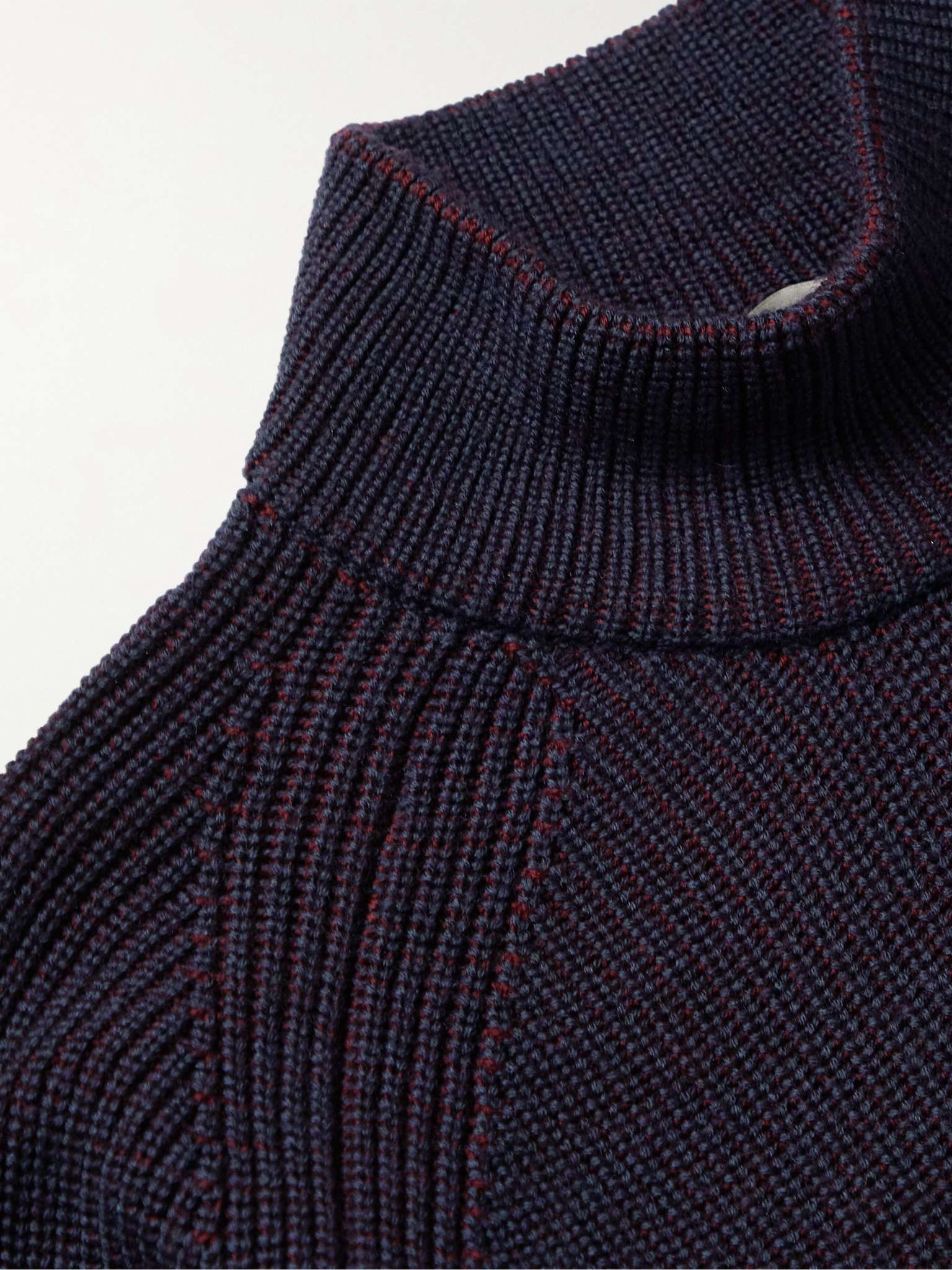 Ribbed Merino Wool Mock-Neck Sweater - 5