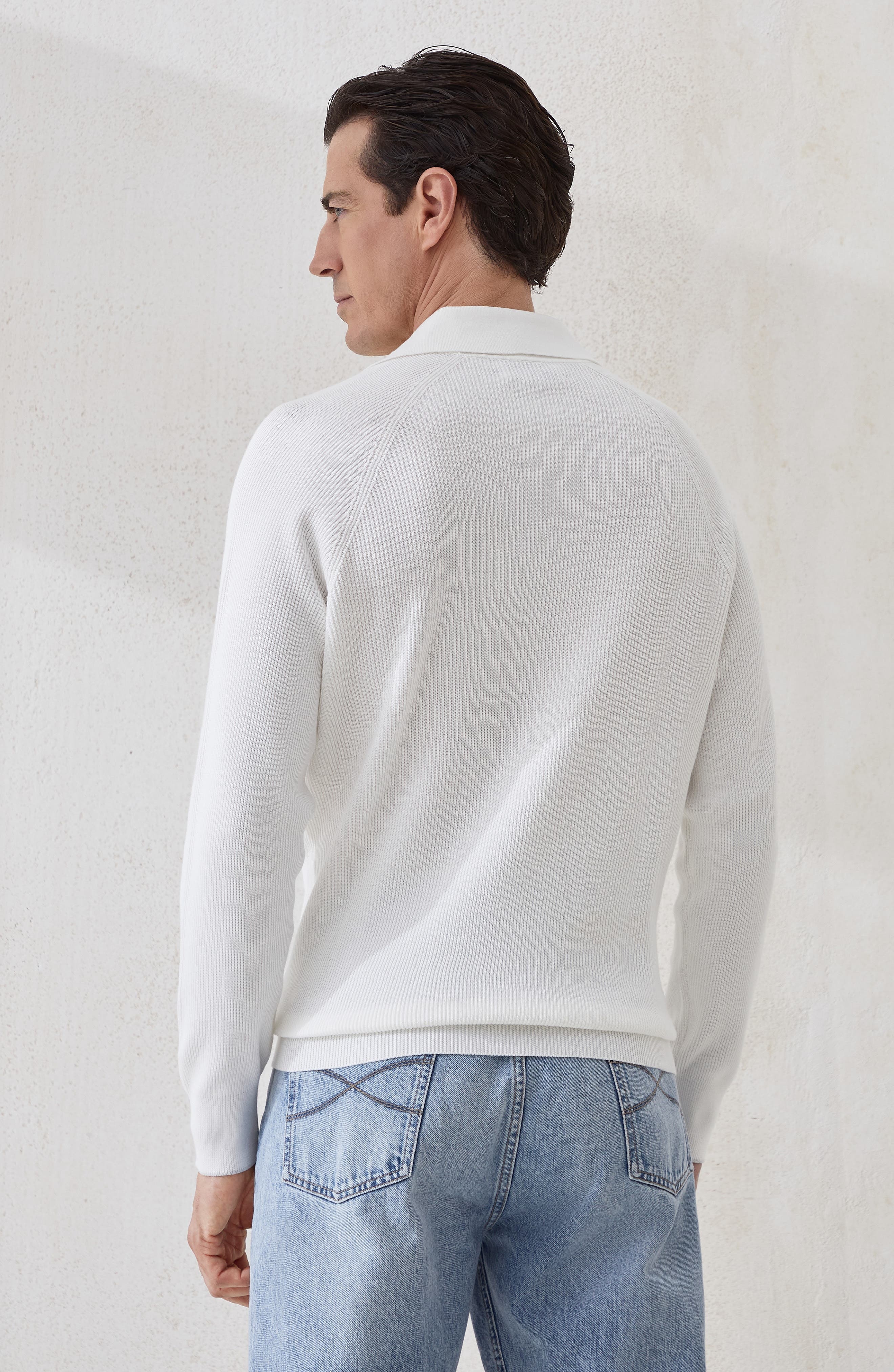 Brunello Cucinelli Polo-style sweater in Panama at Nordstrom - 3
