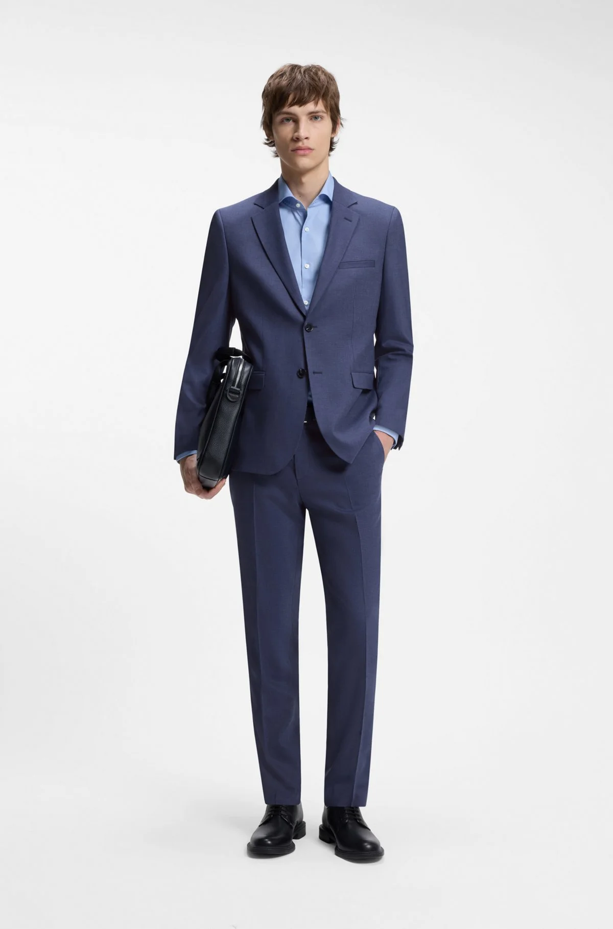 TWO-PIECE EXTRA-SLIM-FIT SUIT IN PATTERNED FABRIC - 1