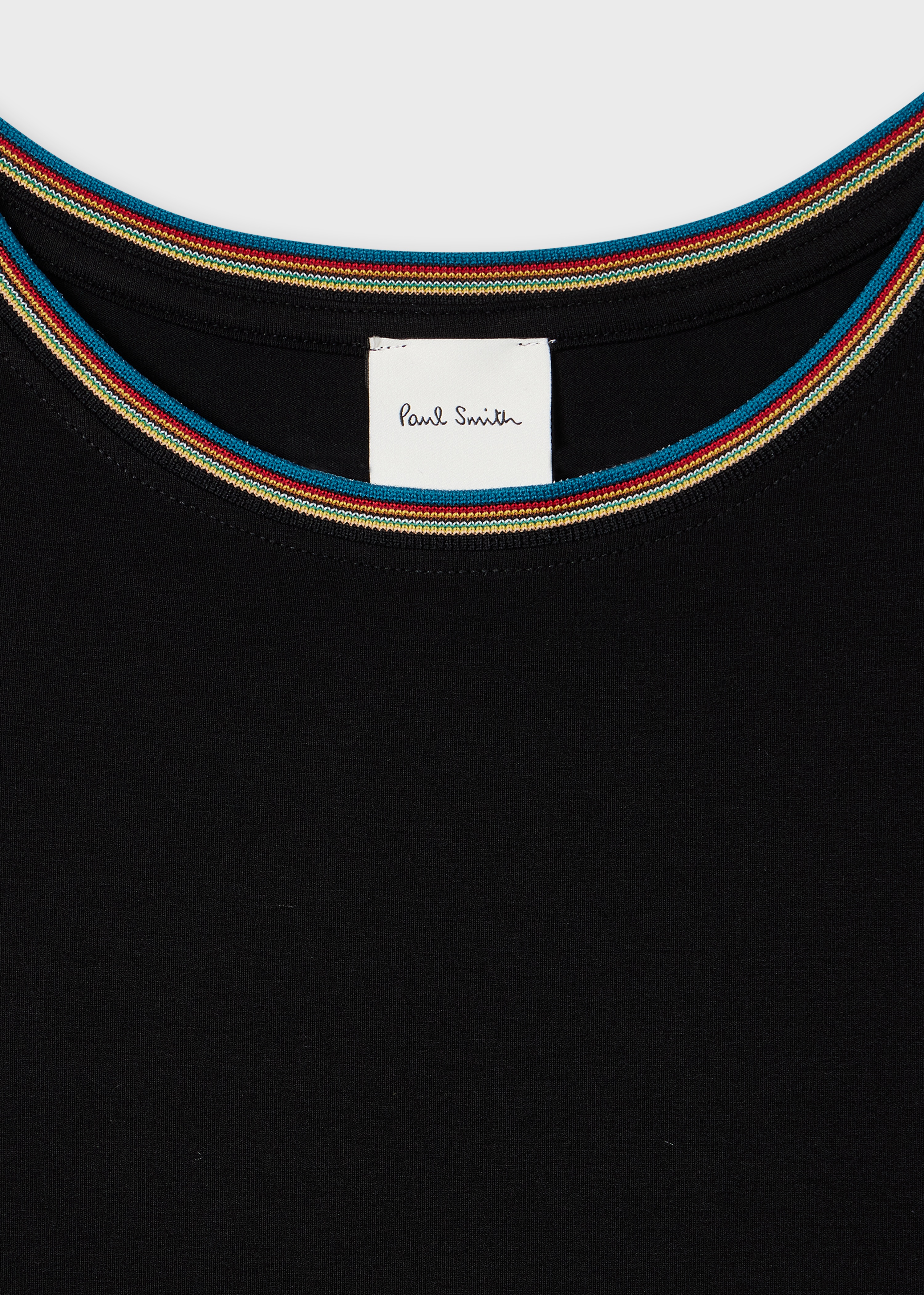 Women's Black Viscose Top with 'Signature Stripe' Trim - 2
