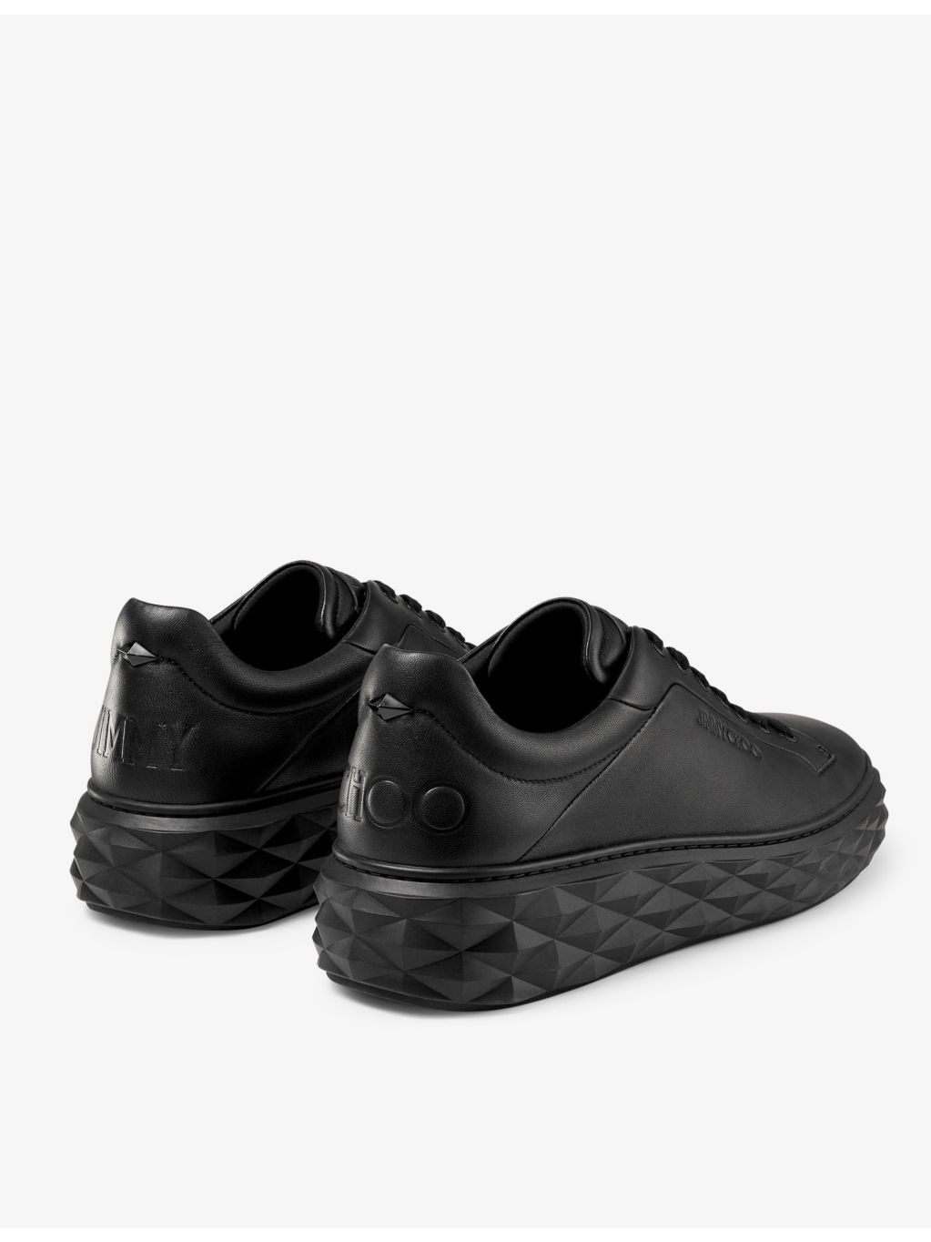 Diamond Maxi logo-embossed leather low-top trainers - 4