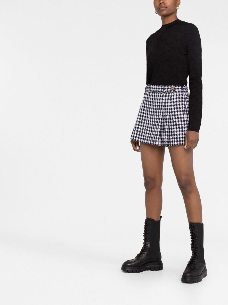 pleated houndstooth miniskirt - 6