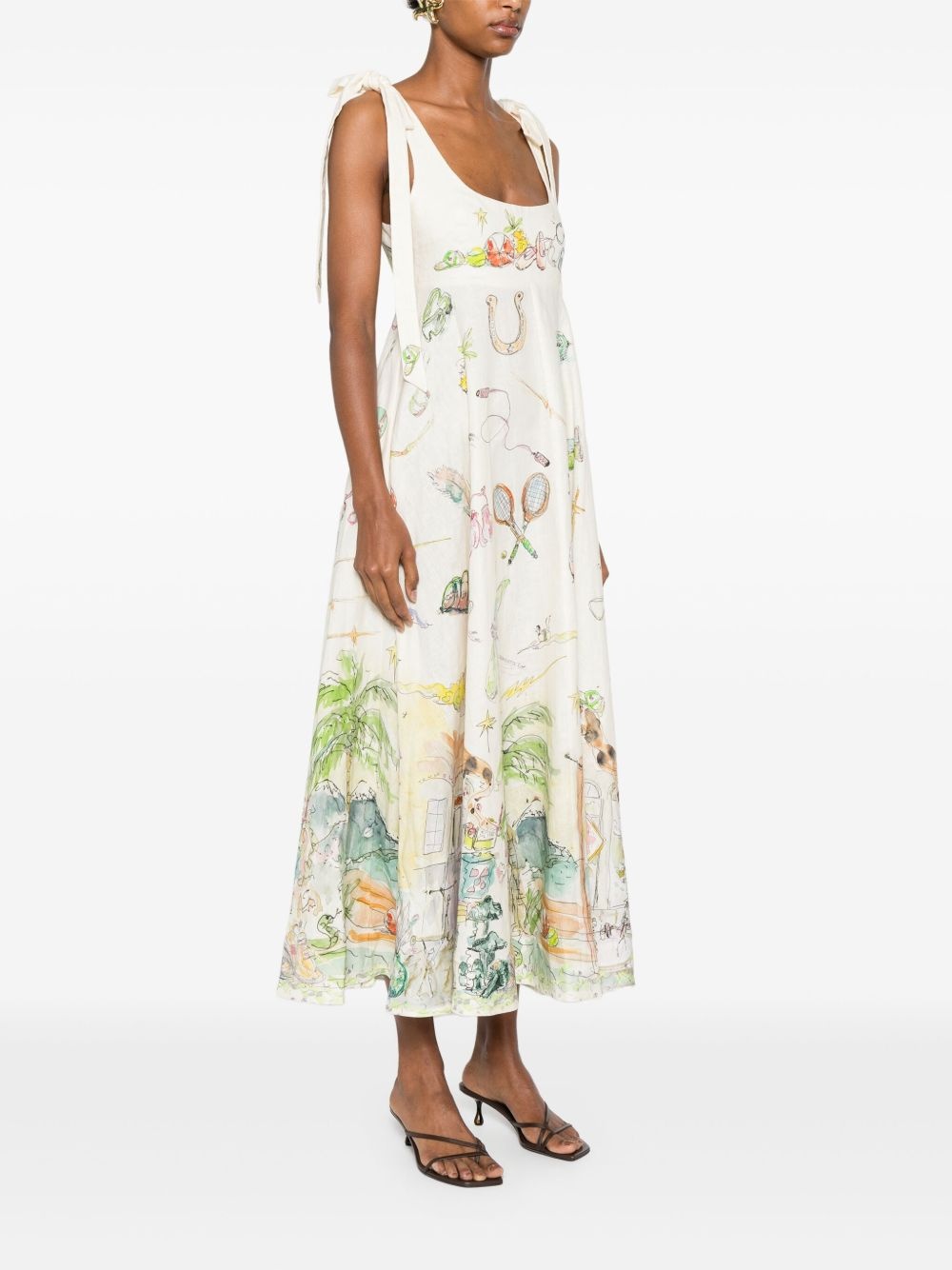 graphic-print midi dress - 3