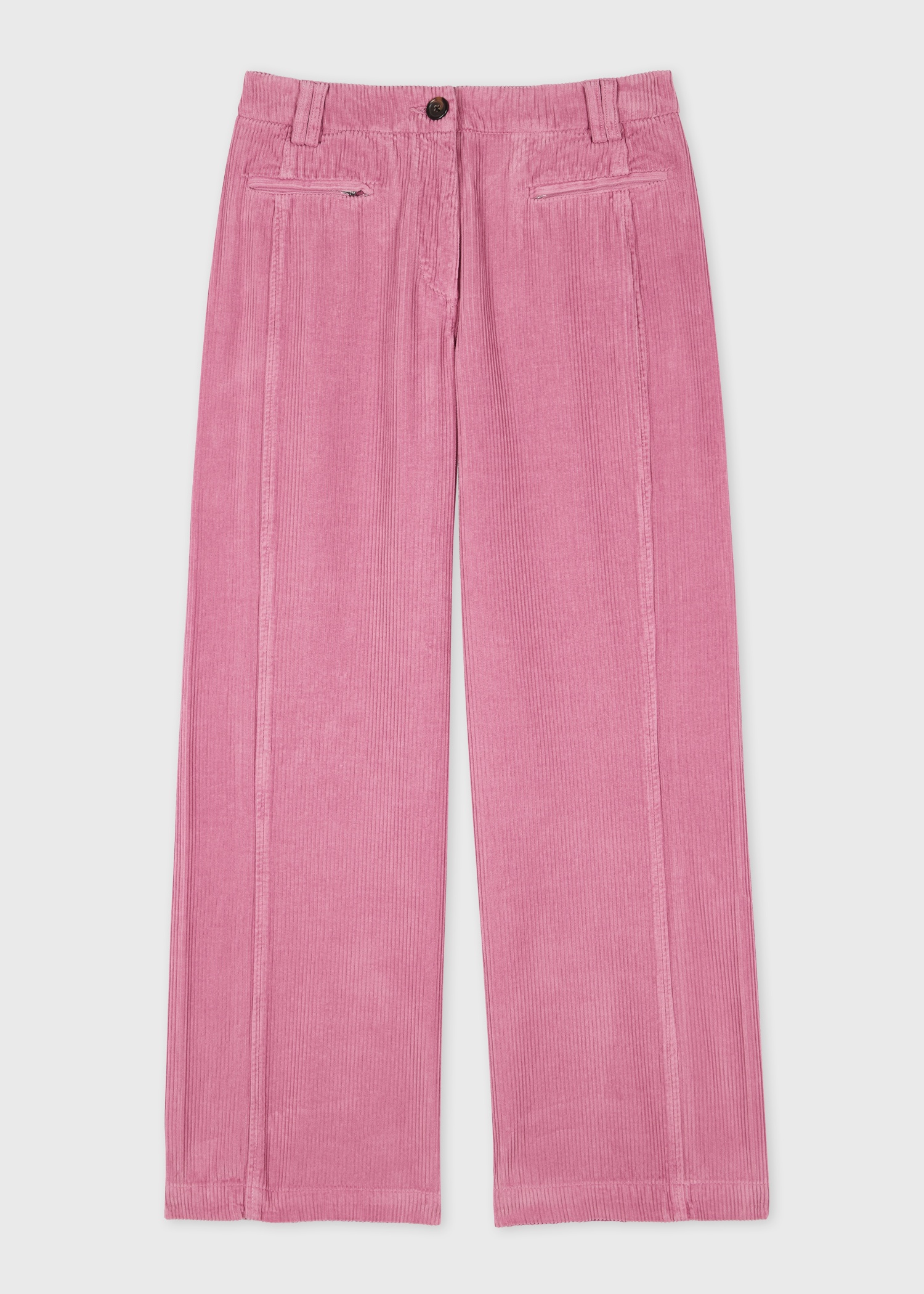 Women's Pink Corduroy Trousers - 1