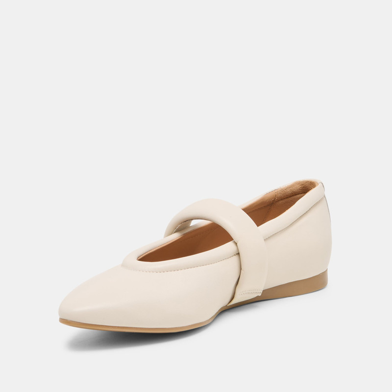FERA BALLET FLATS OFF WHITE LEATHER 4
