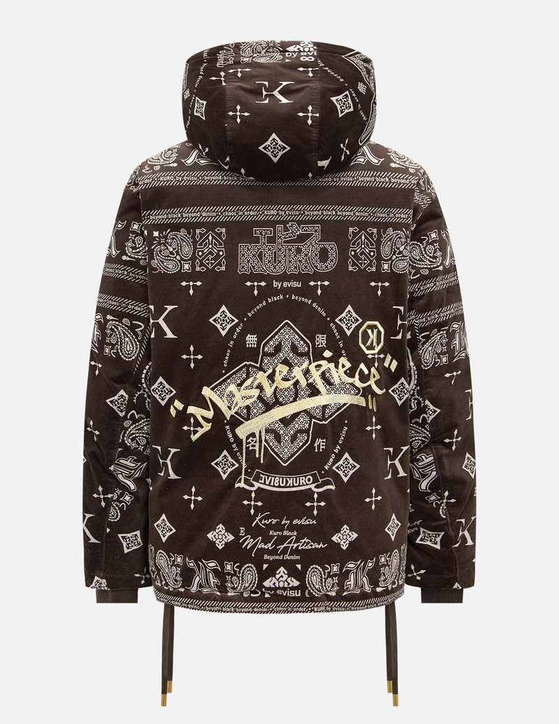 EVISU Monogram Paisley and Logo Print Down Jacket outlook