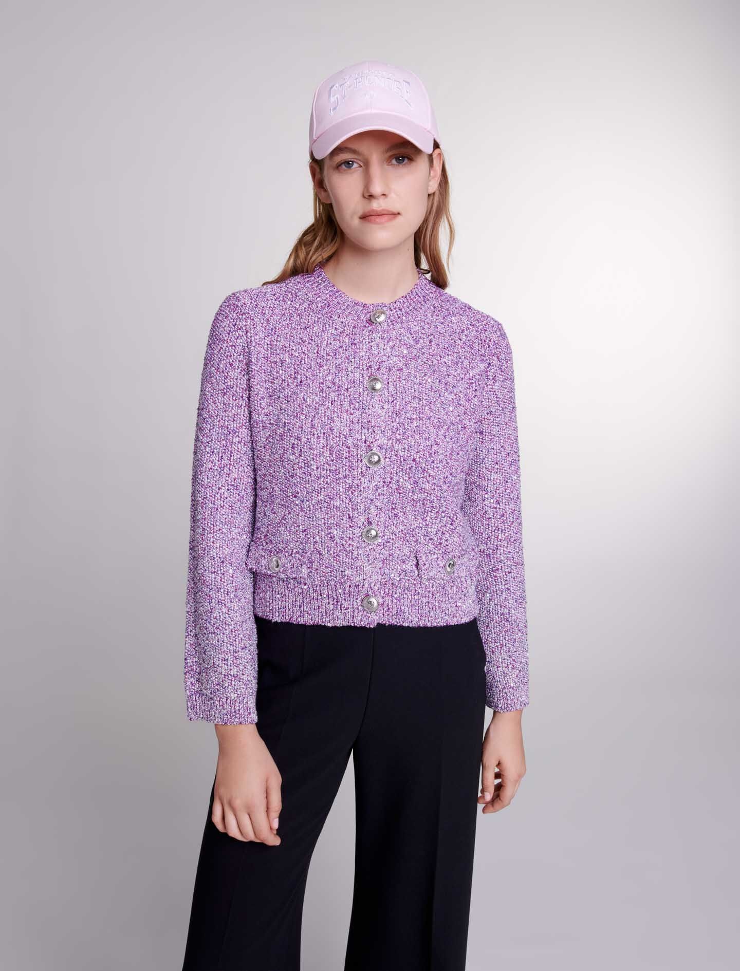 Sequin knit cardigan - 7