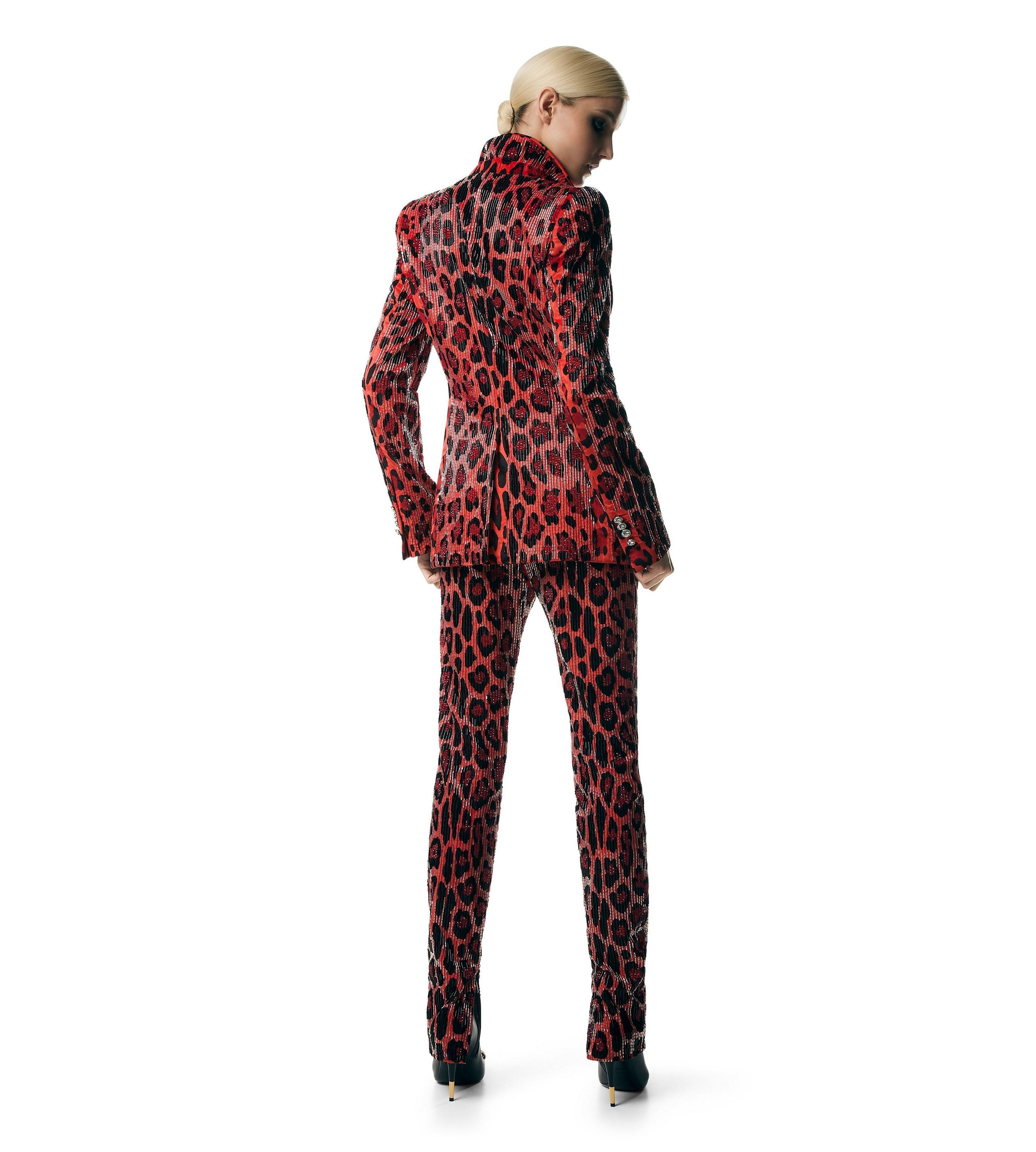 JAGUAR EMBROIDERY VELVET PANTS - 4