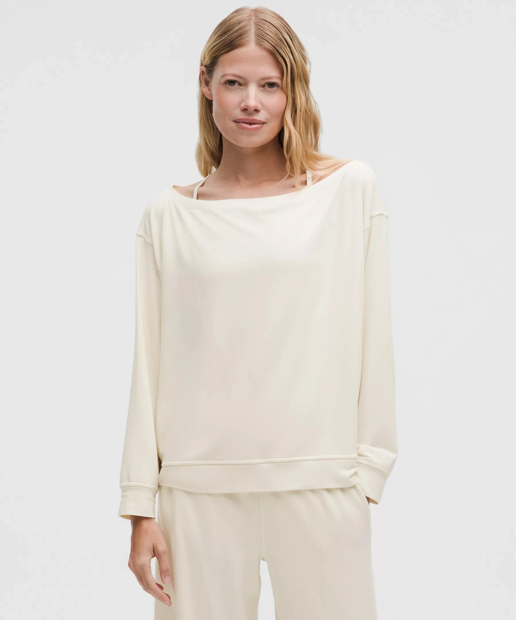 BeCalm Oversized Boatneck Long-Sleeve Shirt - 1