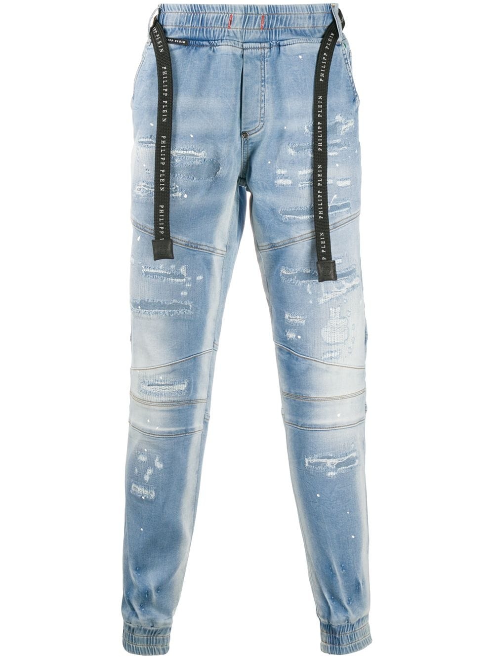 stonewashed effect jogging jeans - 1