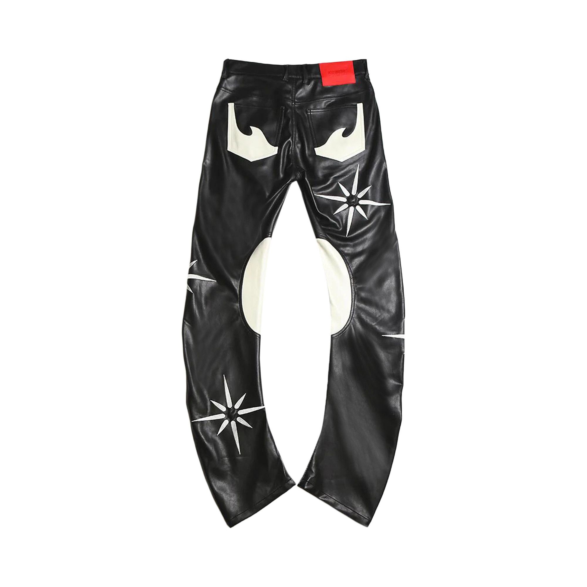 KUSIKOHC Flower Rider Faux Leather Pants 'Black' - 2