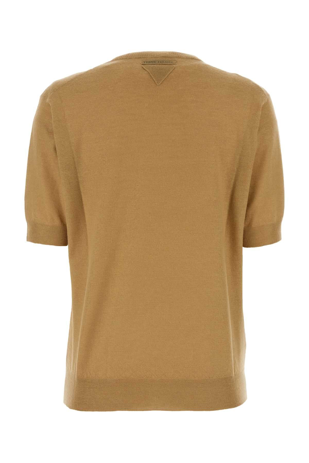 Prada Women Camel Cashmere Sweater - 2