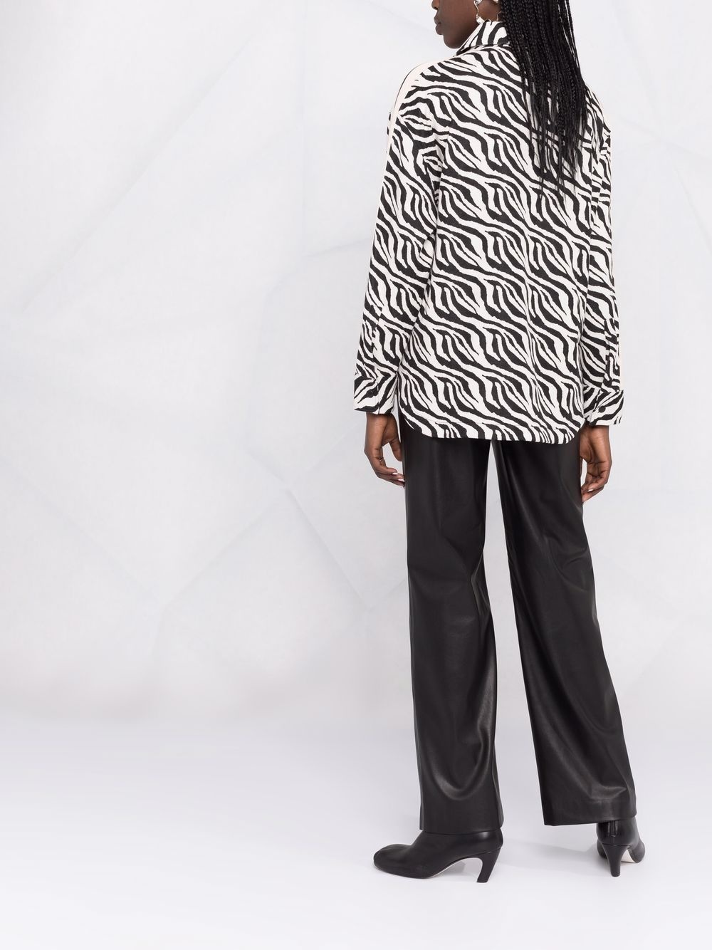 zebra-print side-stripe shirt - 6