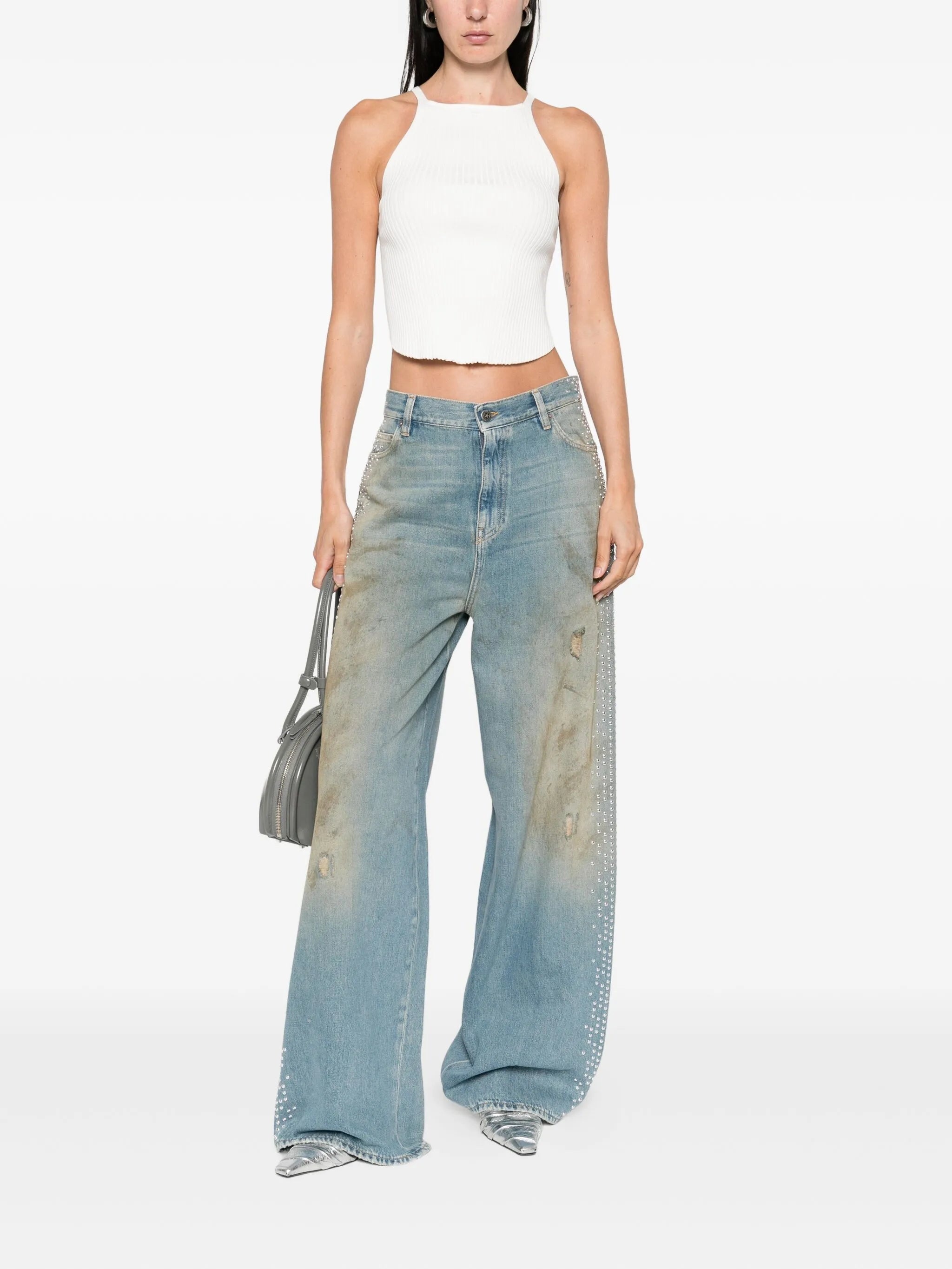 Courrèges Ribbed Halter Tank Top - 2