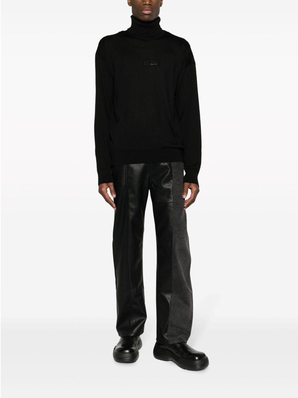 logo-embroidered roll-neck jumper - 2