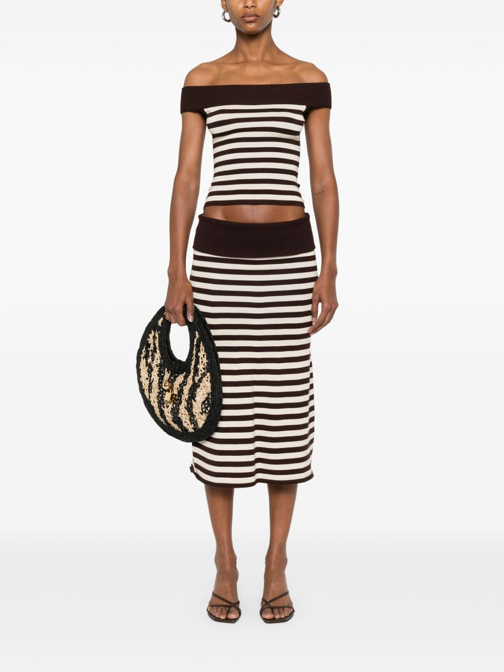 striped midi skirt - 2