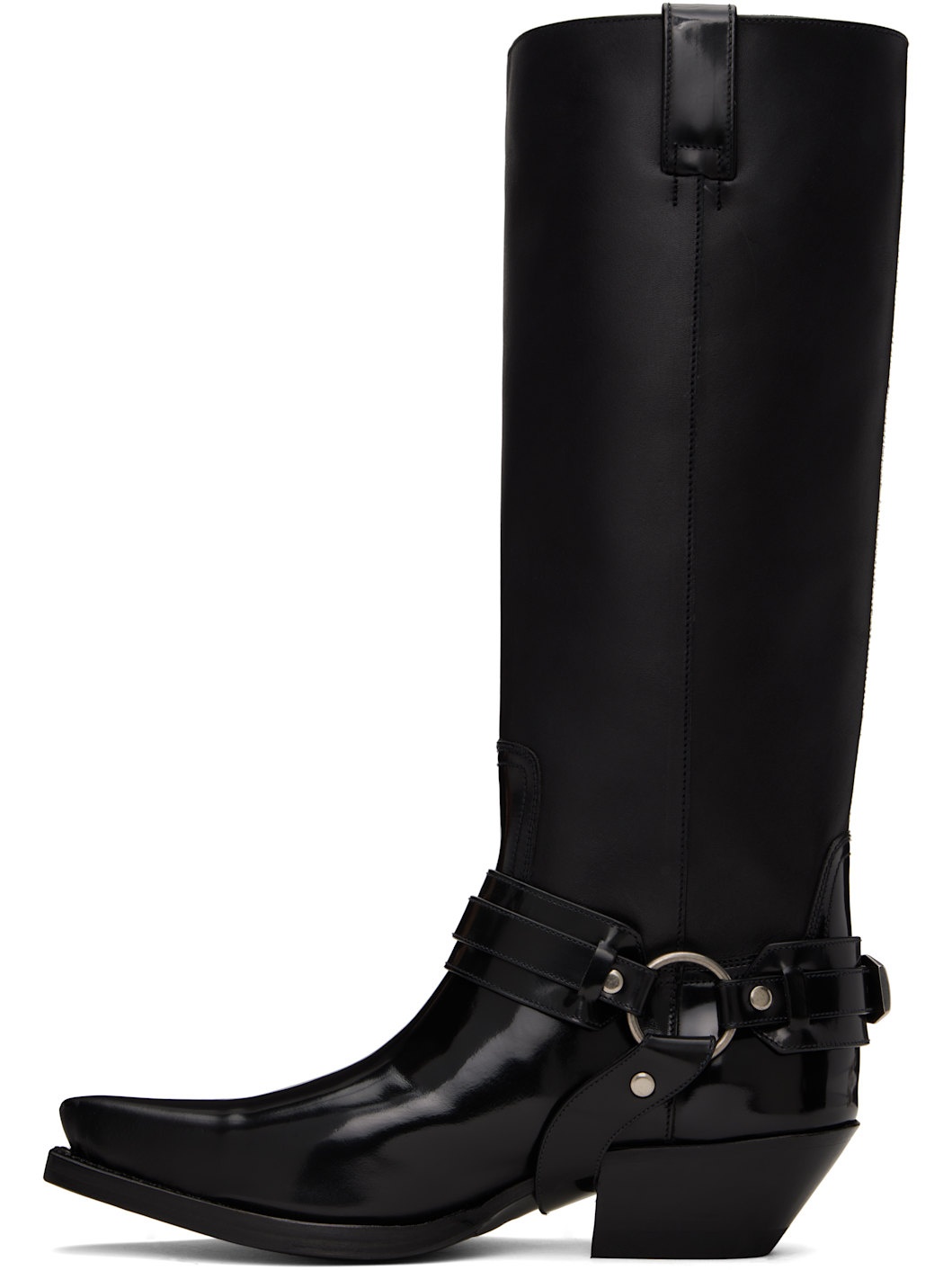 Black Texano Knee-High Tall Boots - 3