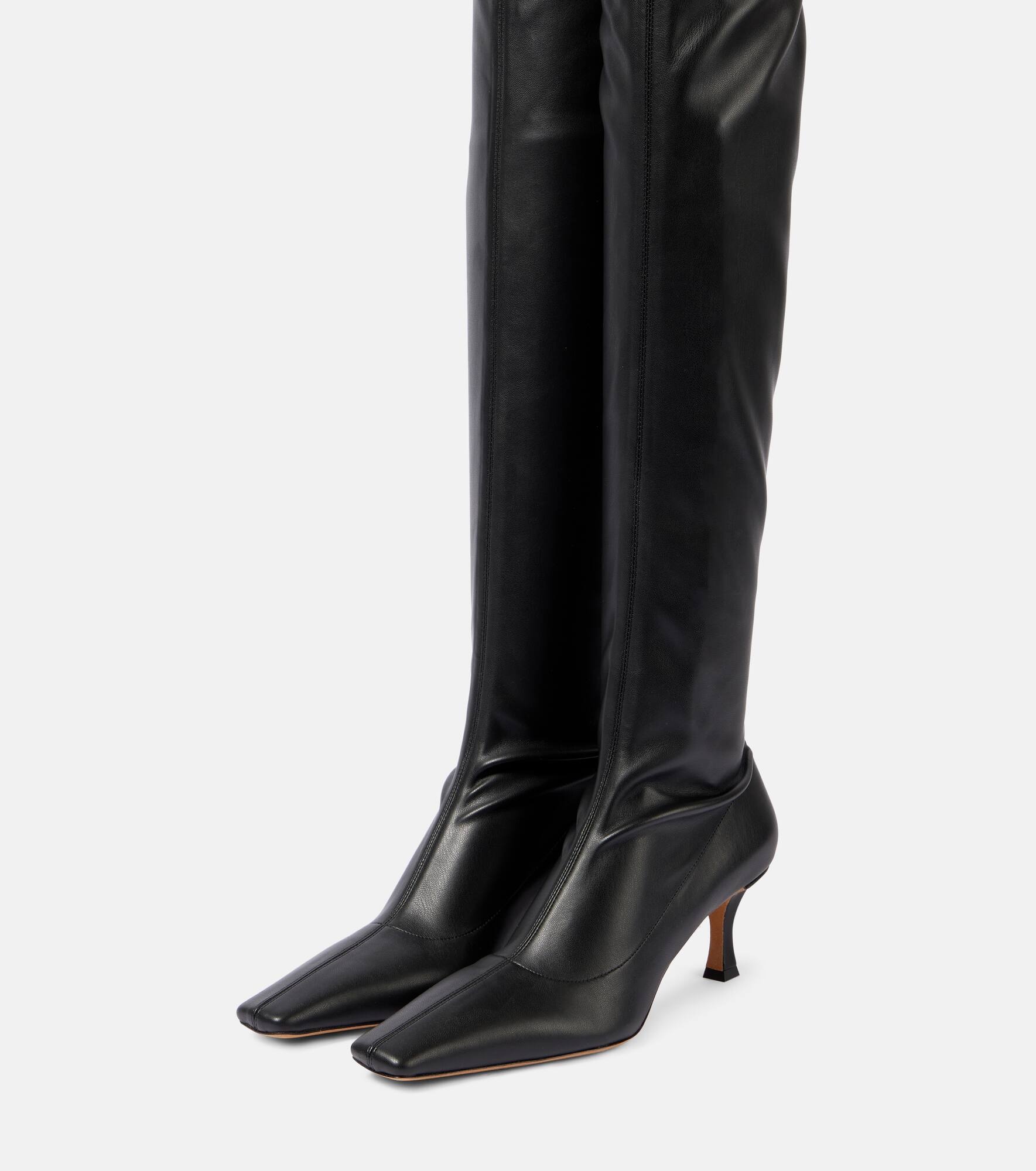 Faux leather over-the-knee boots - 5