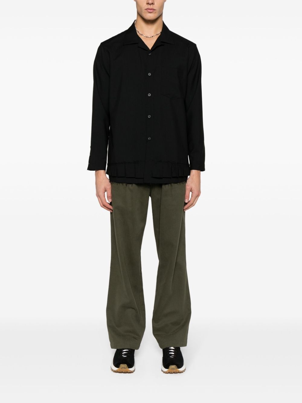 Jono long-sleeve frayed-hem shirt - 2