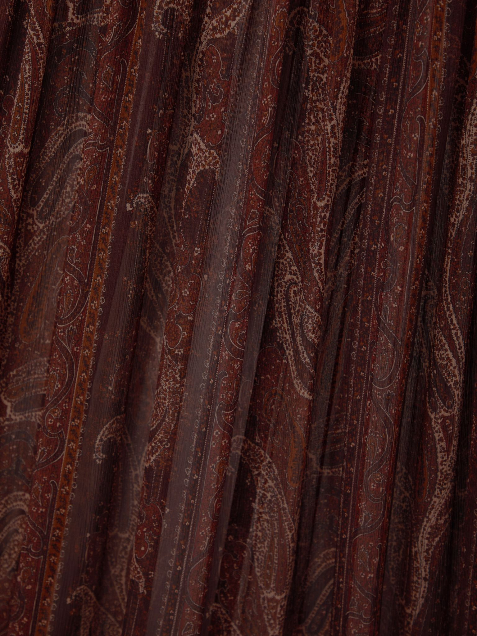 Shirred paisley-print silk-chiffon maxi dress Red - 4