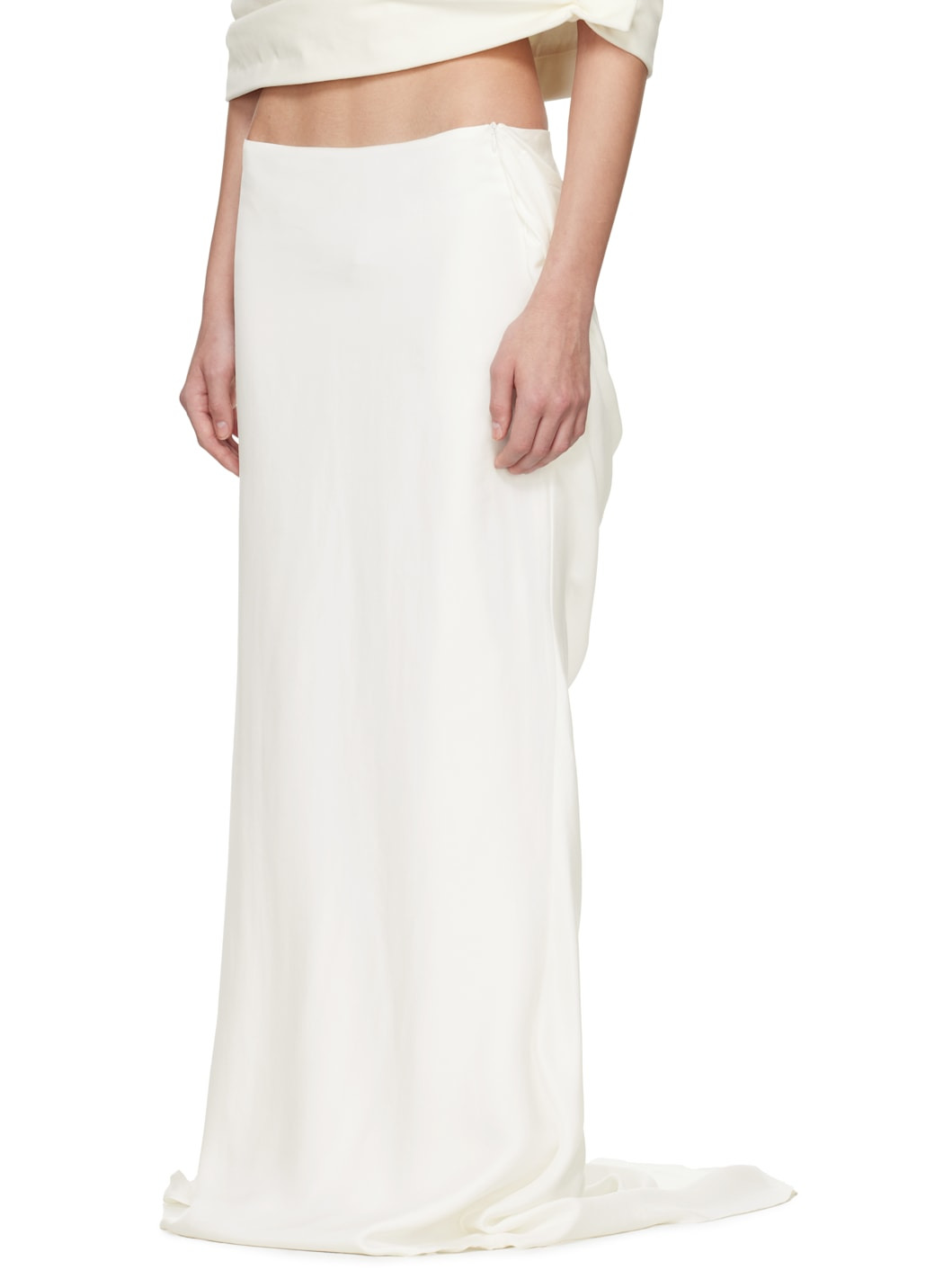 SSENSE Exclusive Bridal Capsule Silk Bustle Maxi Skirt - 4