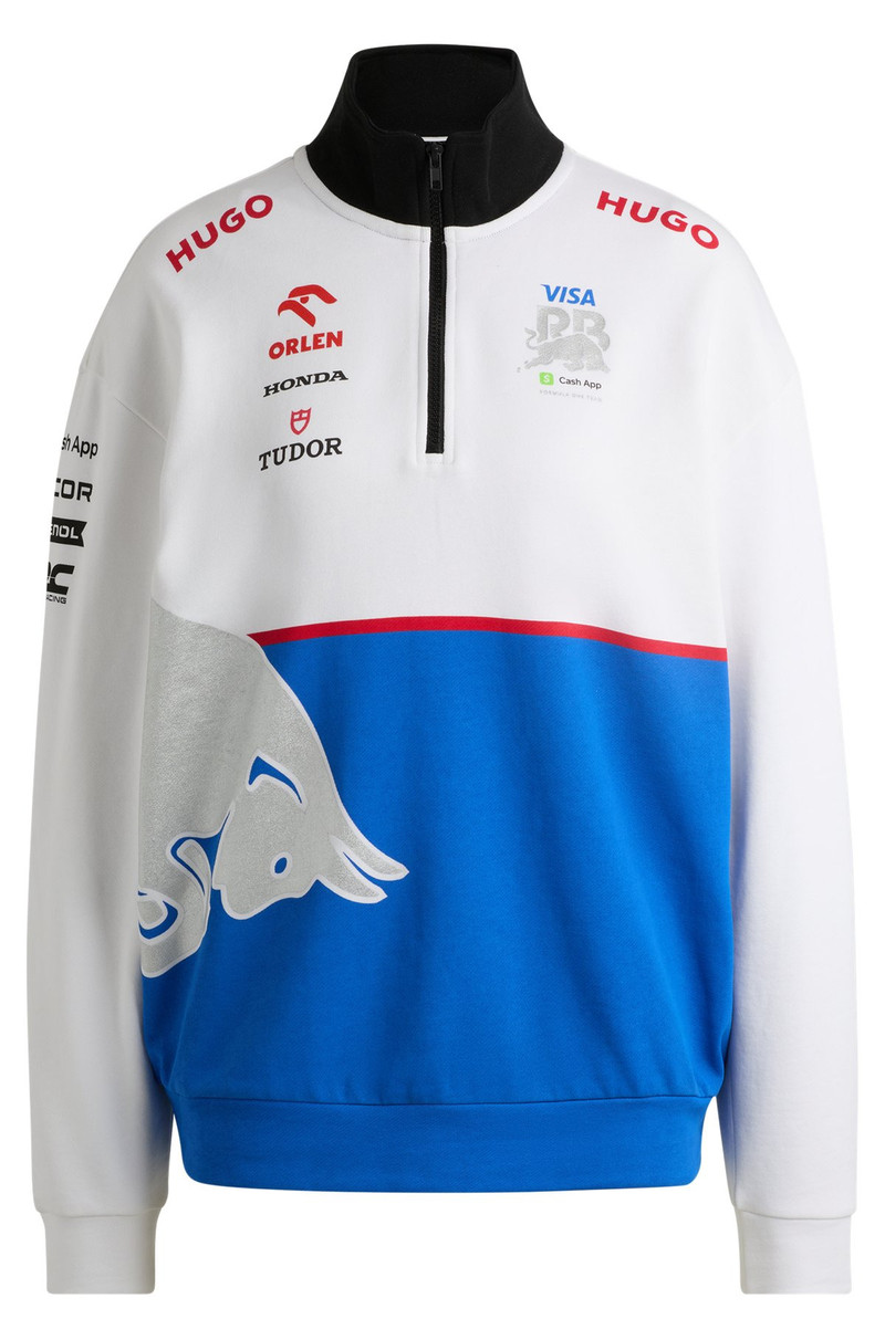 COTTON-TERRY ZIP-NECK FANWEAR SWEATSHIRT WITH SPECIAL BRANDING 1