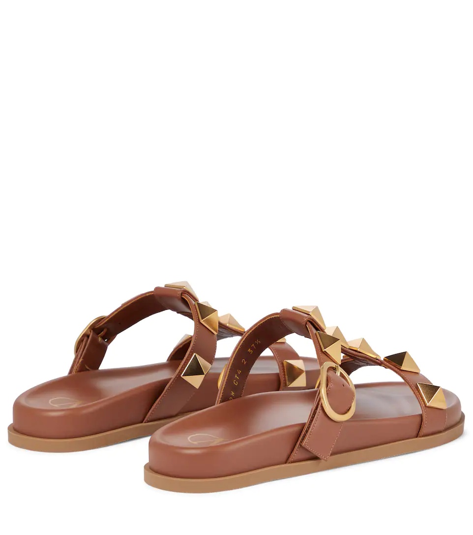 Roman Stud leather slides - 3