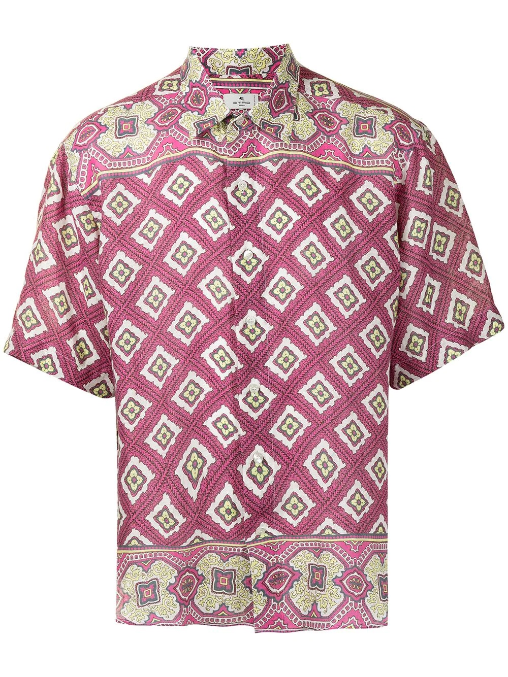 abstract-print short-sleeved shirt - 1