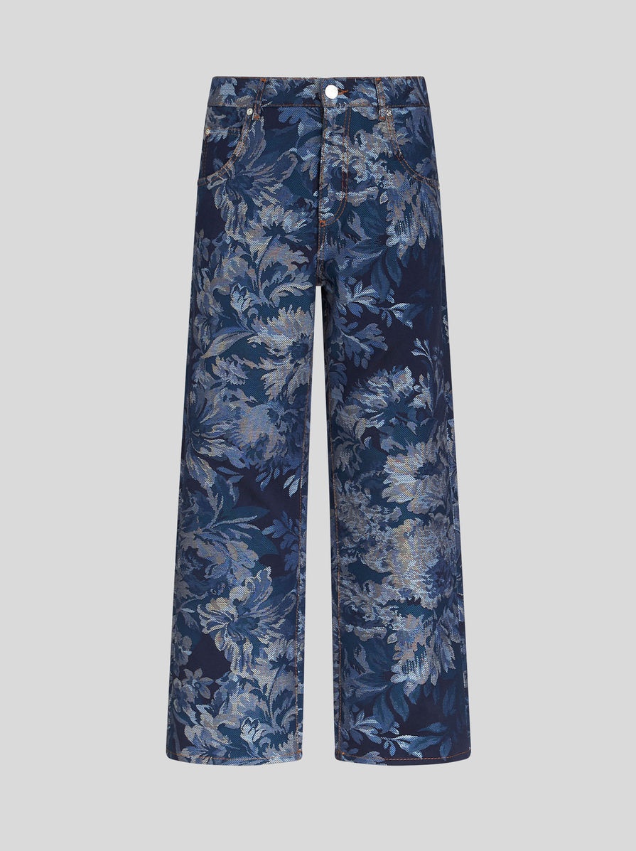 FOLIAGE JACQUARD JEANS - 1