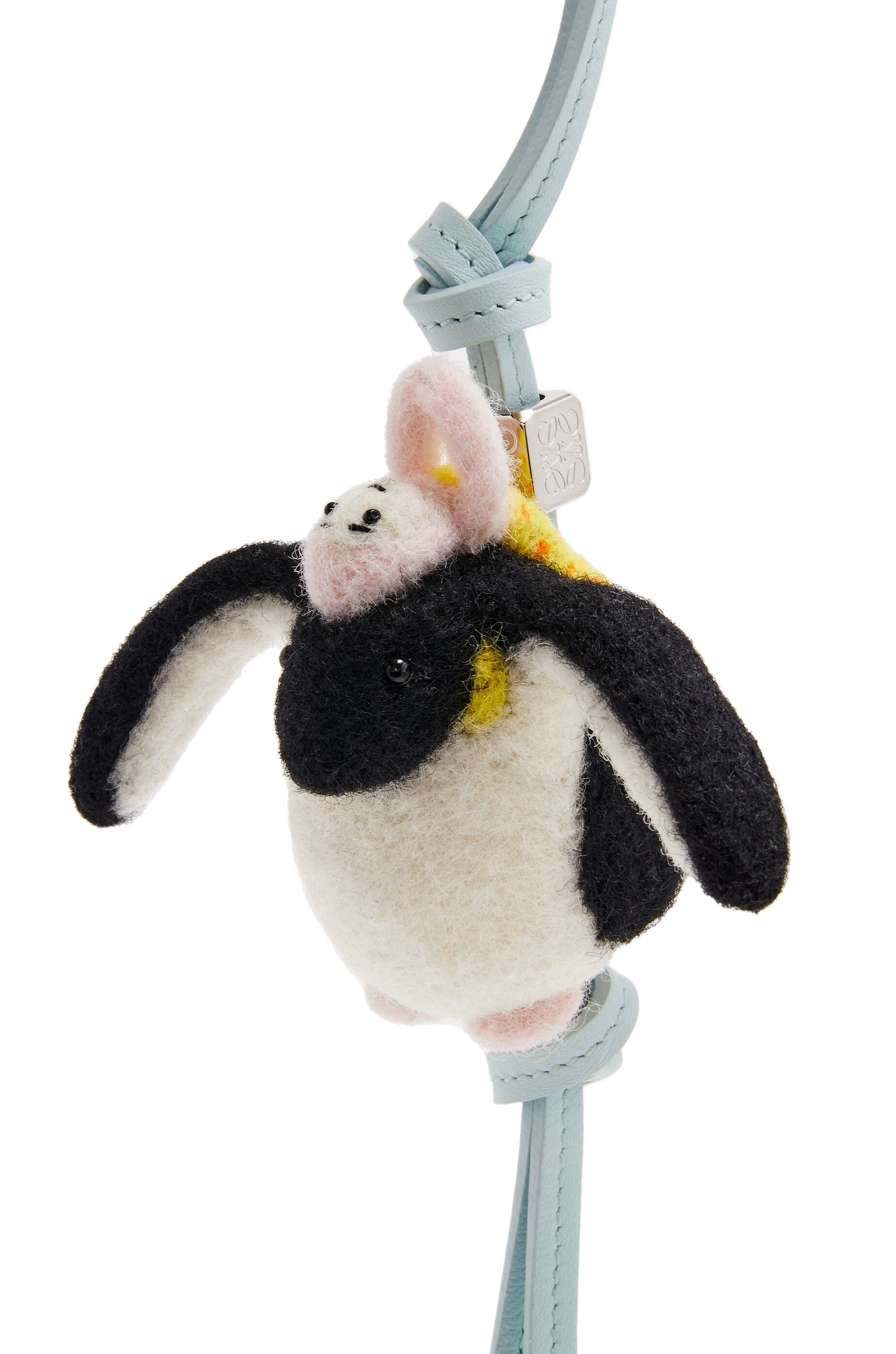 Penguin with Kid charm in felt and calfskin - 2