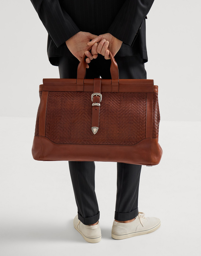Braided leather and cowhide doctor bag 4