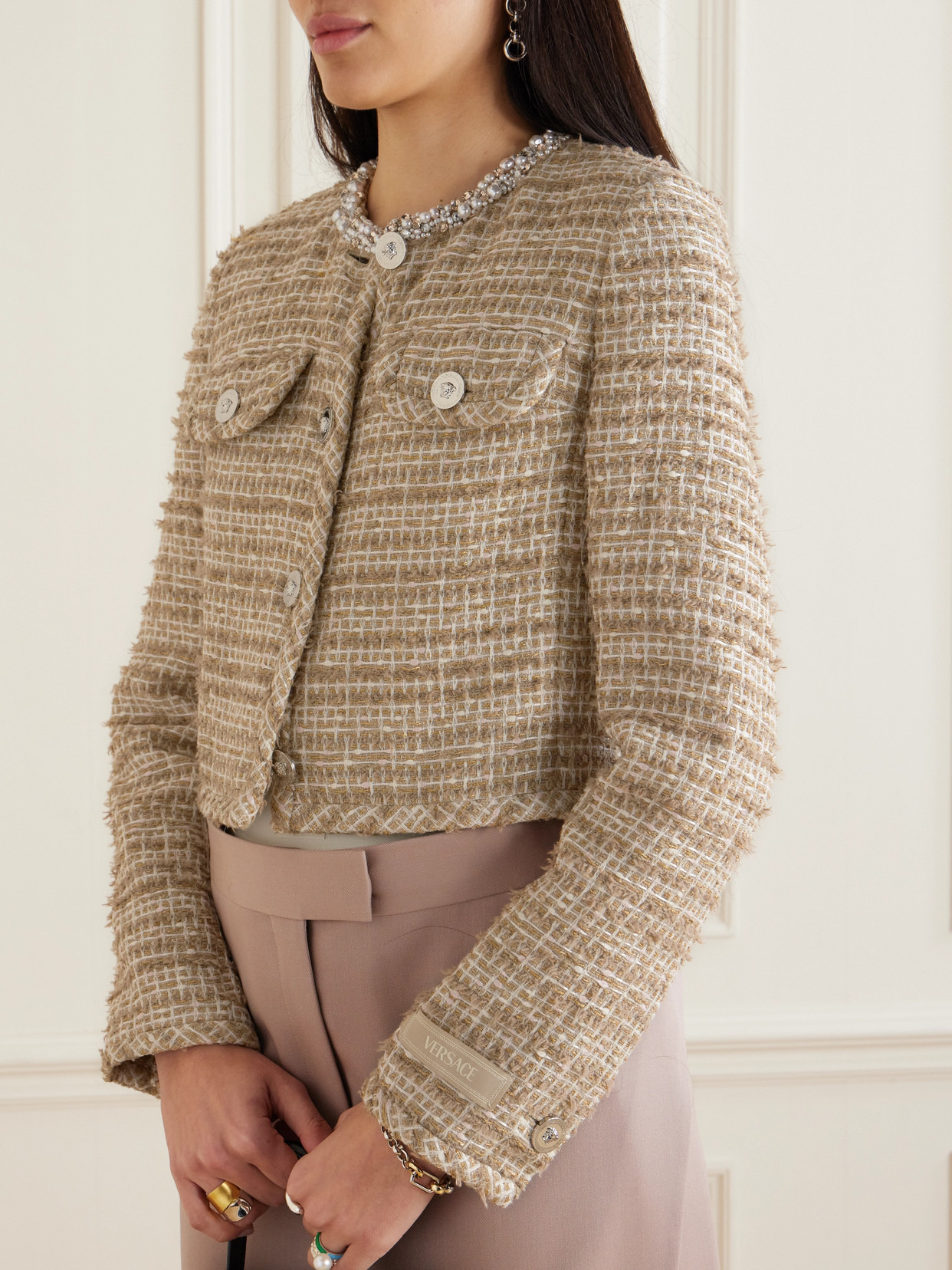 Embellished Cotton-blend Tweed Jacket - 4