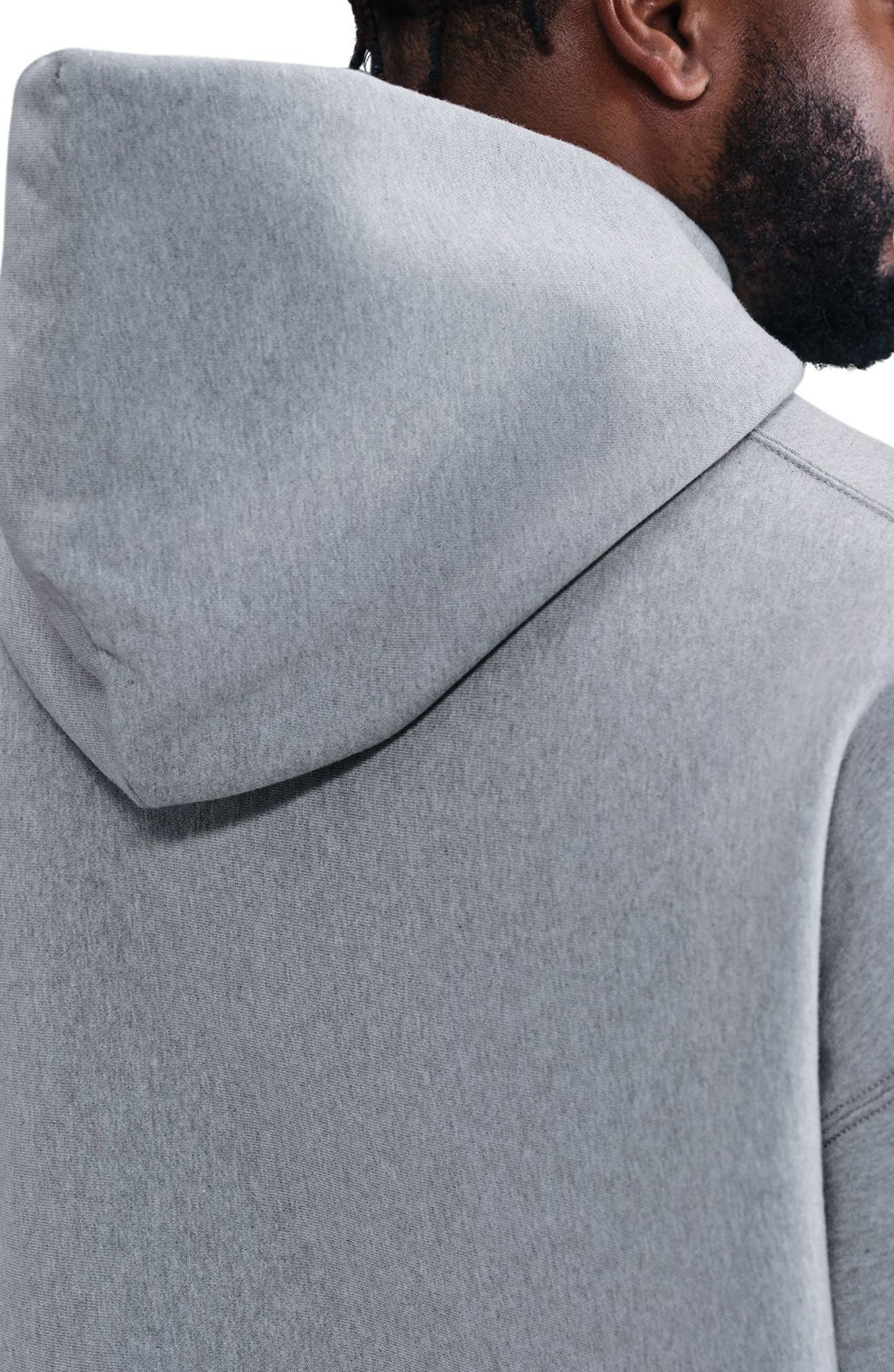 Nike Life Fleece Full Zip Hoodie in Dark Grey Heather at Nordstrom - 4