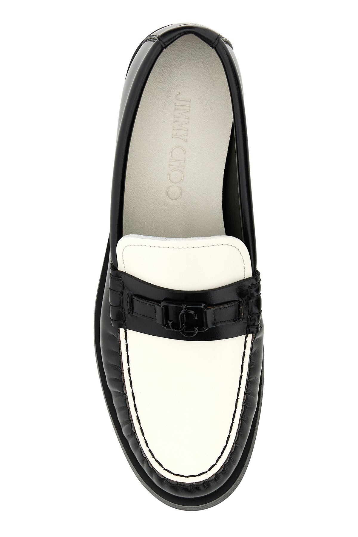 Two-tone leather Addie loafers - 4