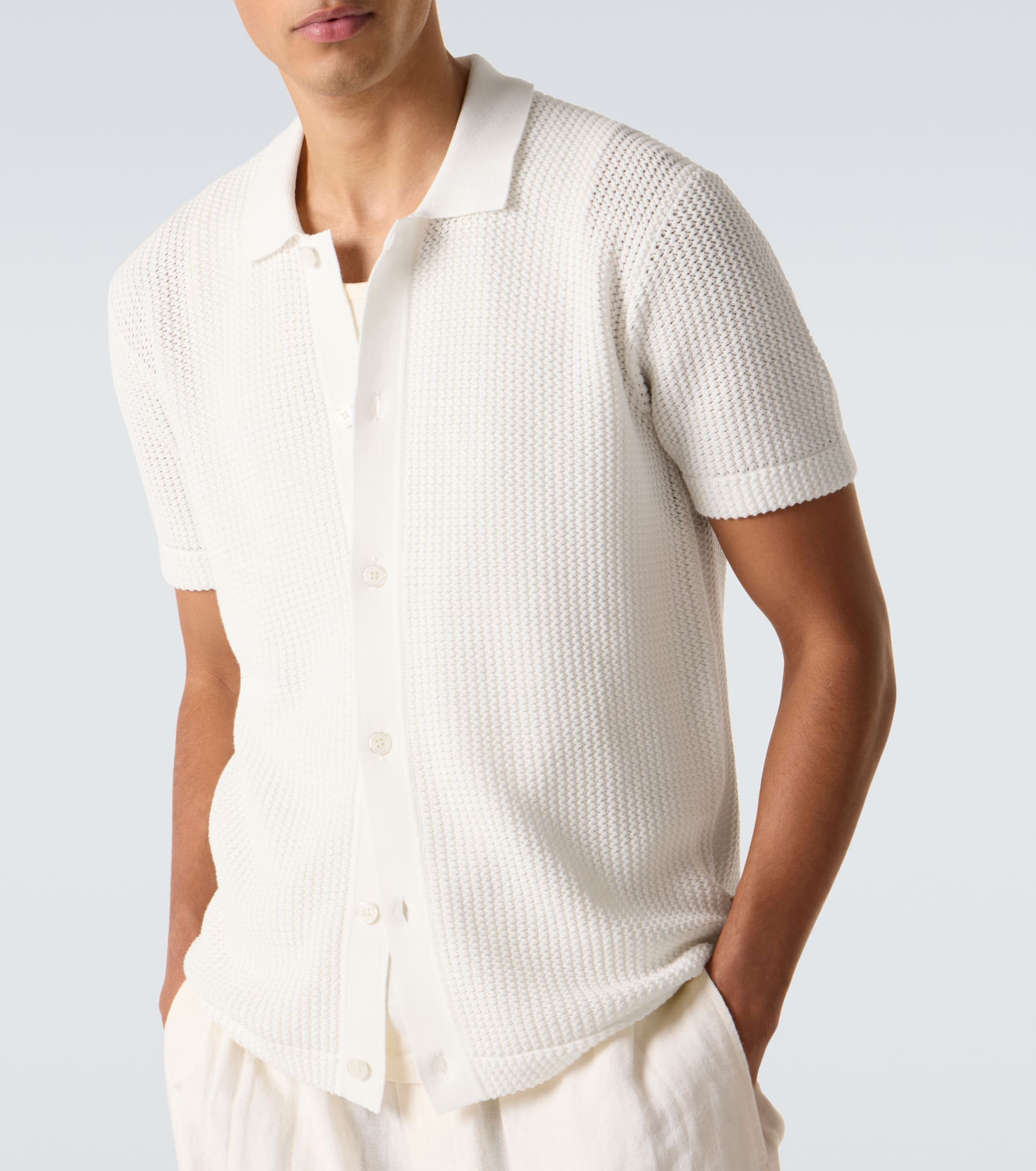 Tiernan crochet cotton polo shirt - 5