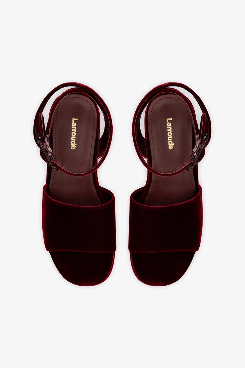 Charli Flatform Sandal In Wine Velvet 6