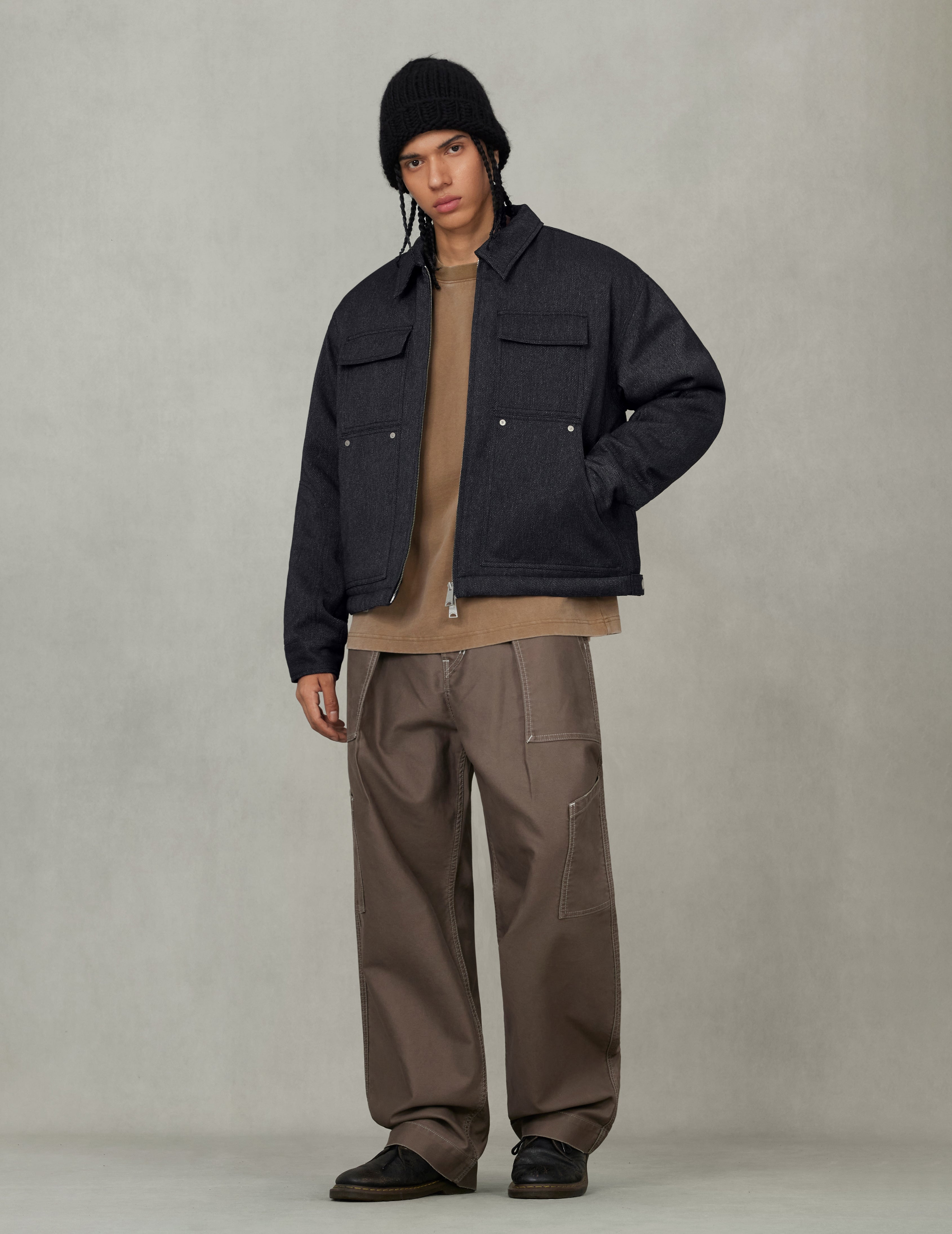 Classic 50s Car and Seagull Print Relax Fit Work Jacket - 5