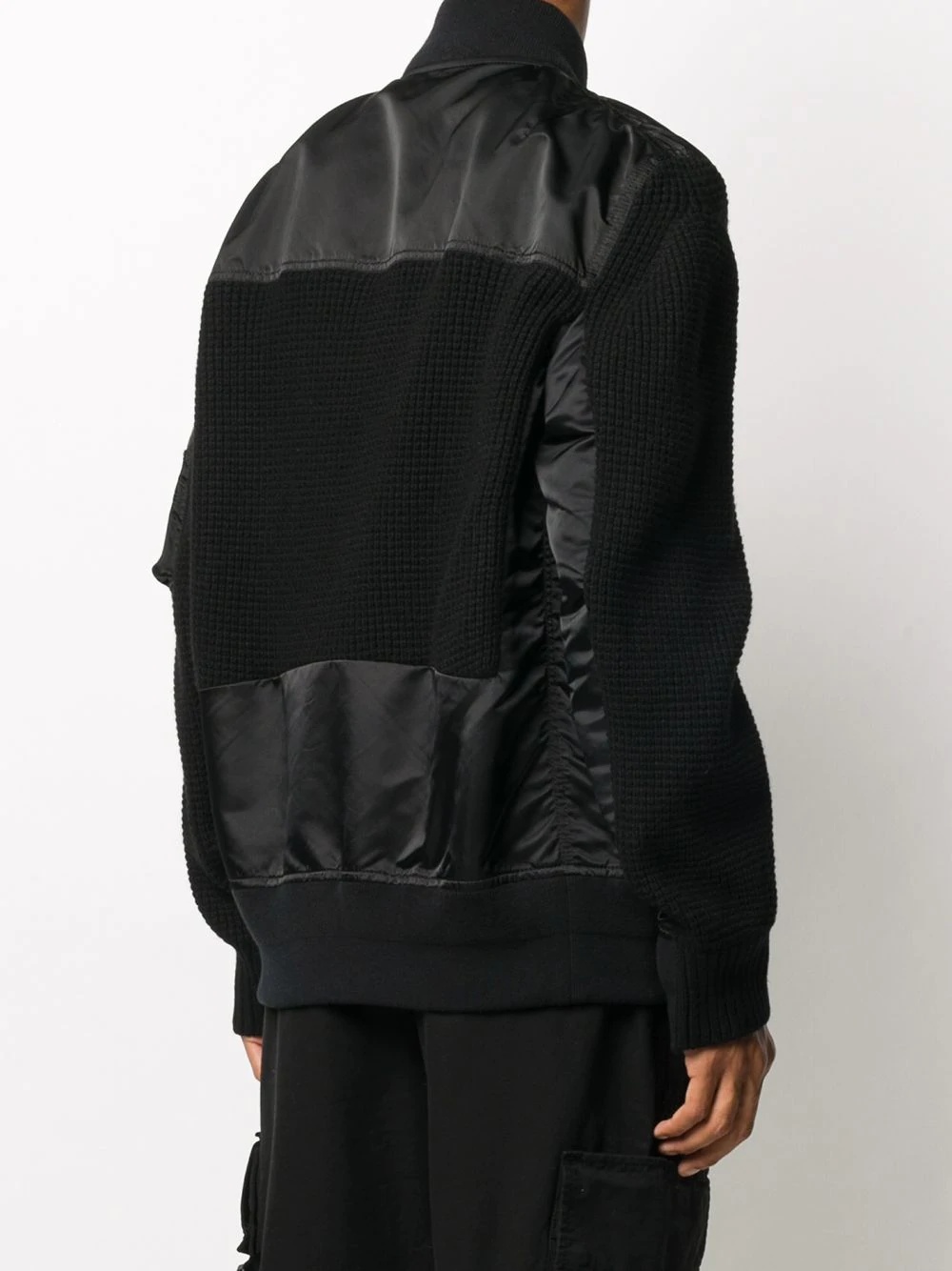 panelled knitted bomber jacket - 4