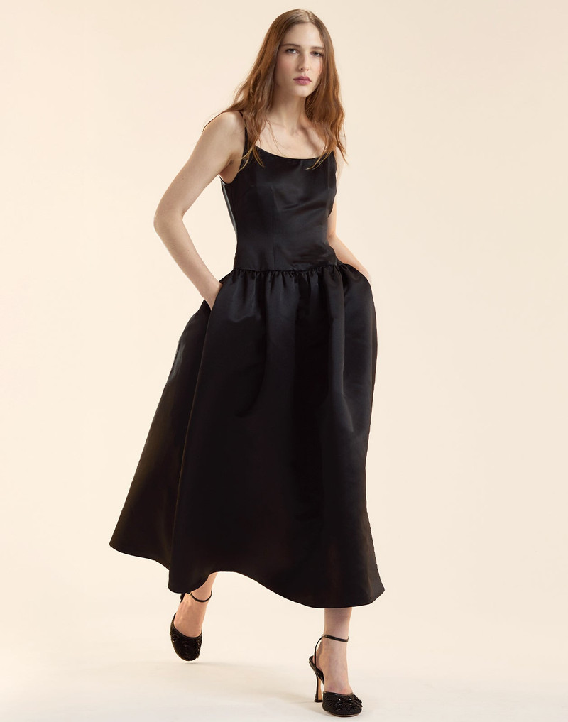 CYNTHIA ROWLEY Genevive Satin Midi Dress outlook