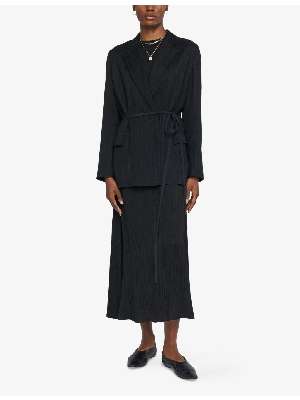 Amelot Pleated-Texture Viscose and Silk-Blend Blazer - 2
