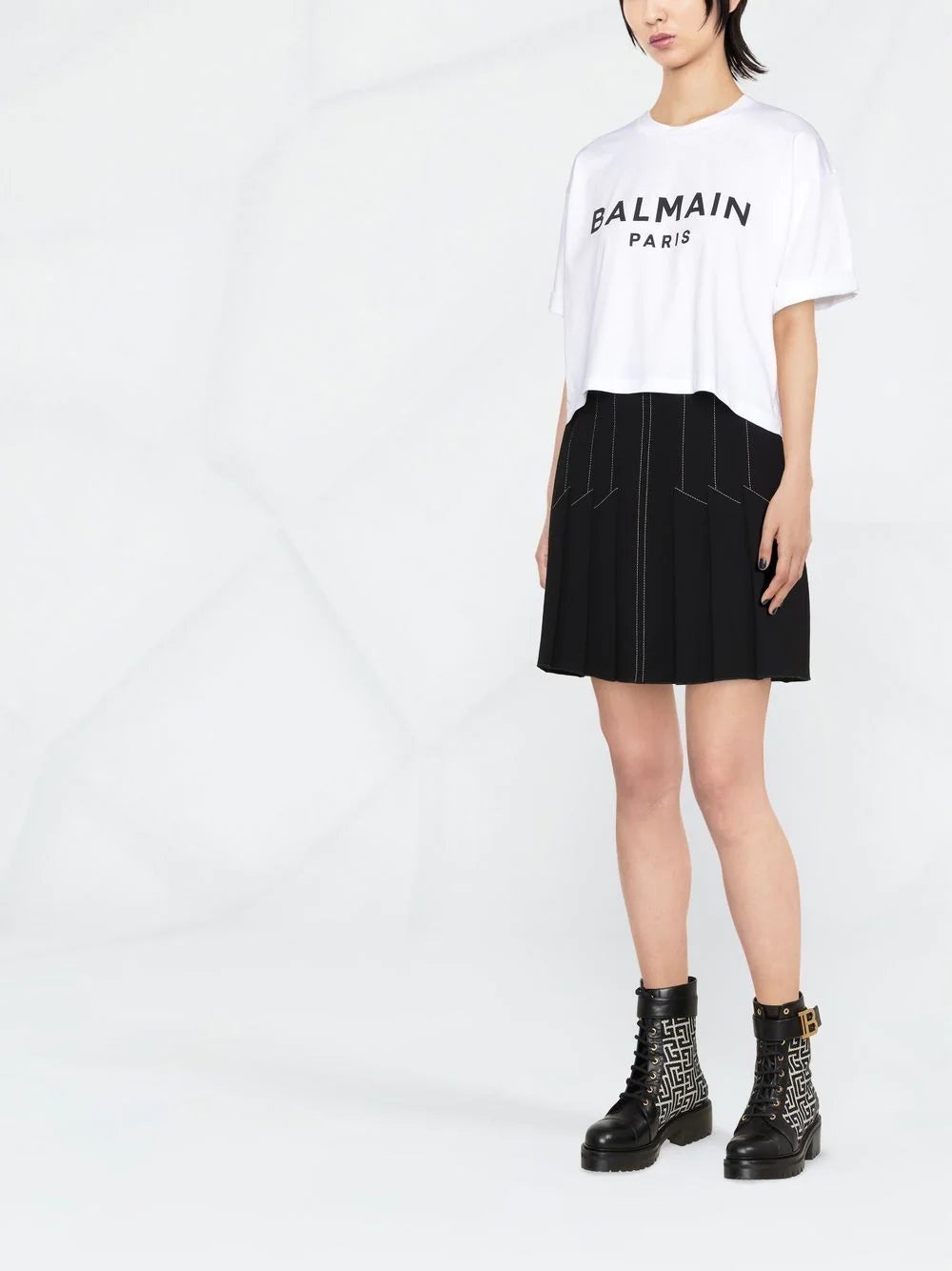 Balmain Printed Cropped T-Shirt - 2