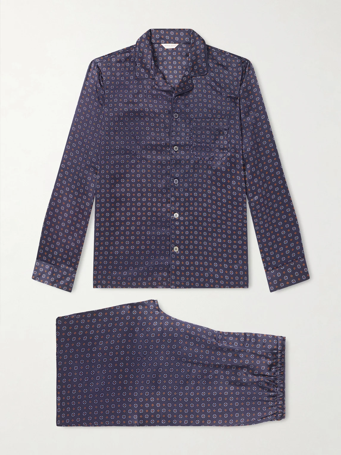 Brindisi 127 Camp-Collar Printed Silk-Satin Pyjama Set - 1