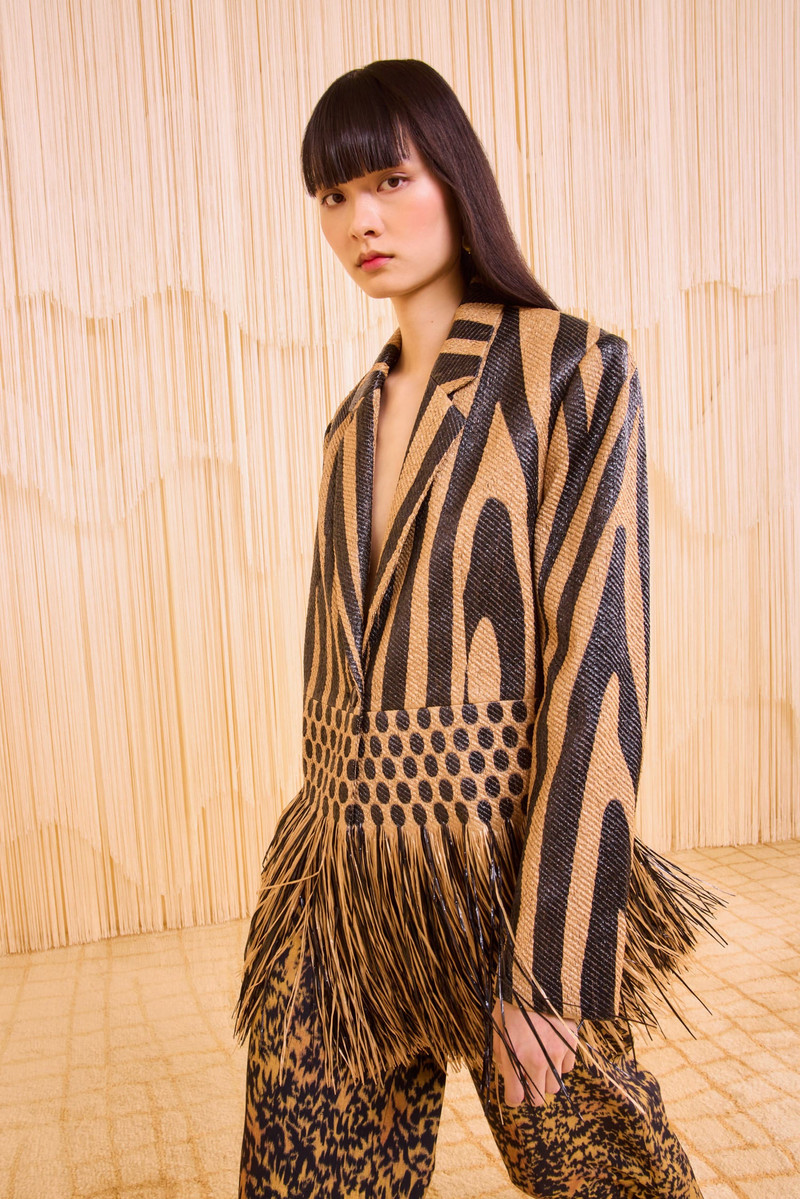 ULLA JOHNSON Priya Fringe Blazer outlook