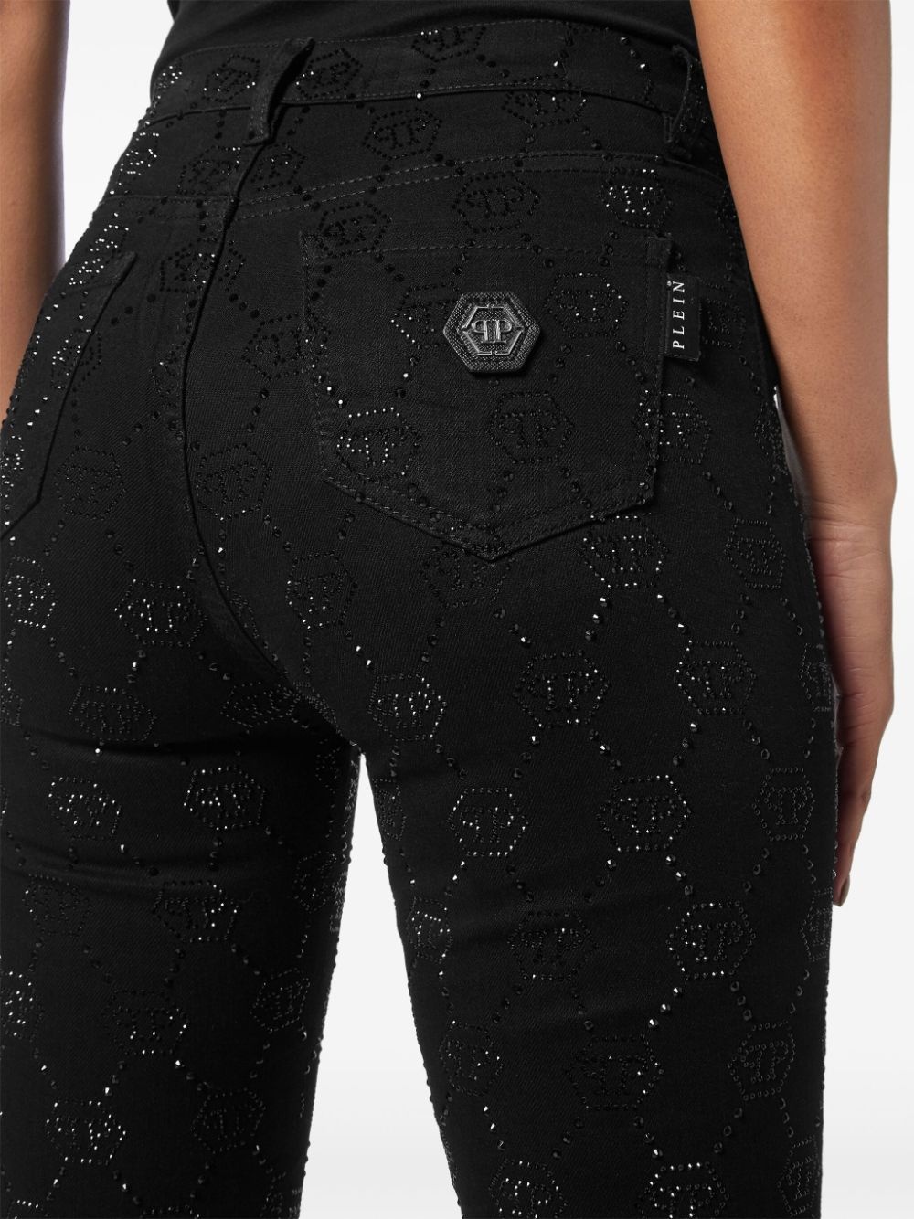 monogram high-waisted jegging trousers - 5