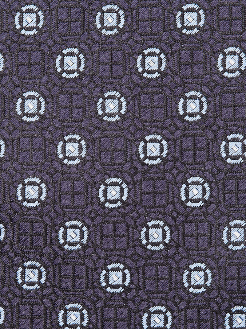 ZEGNA DARK BLUE PRINTED SILK 5 PIEGHE TIE outlook