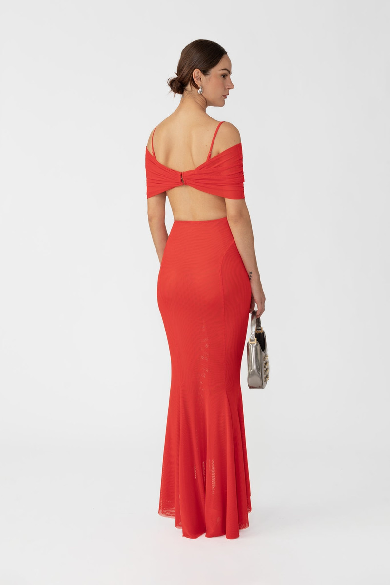 SAU LEE KEIRA MAXI DRESS - P24D32-RED | REVERSIBLE