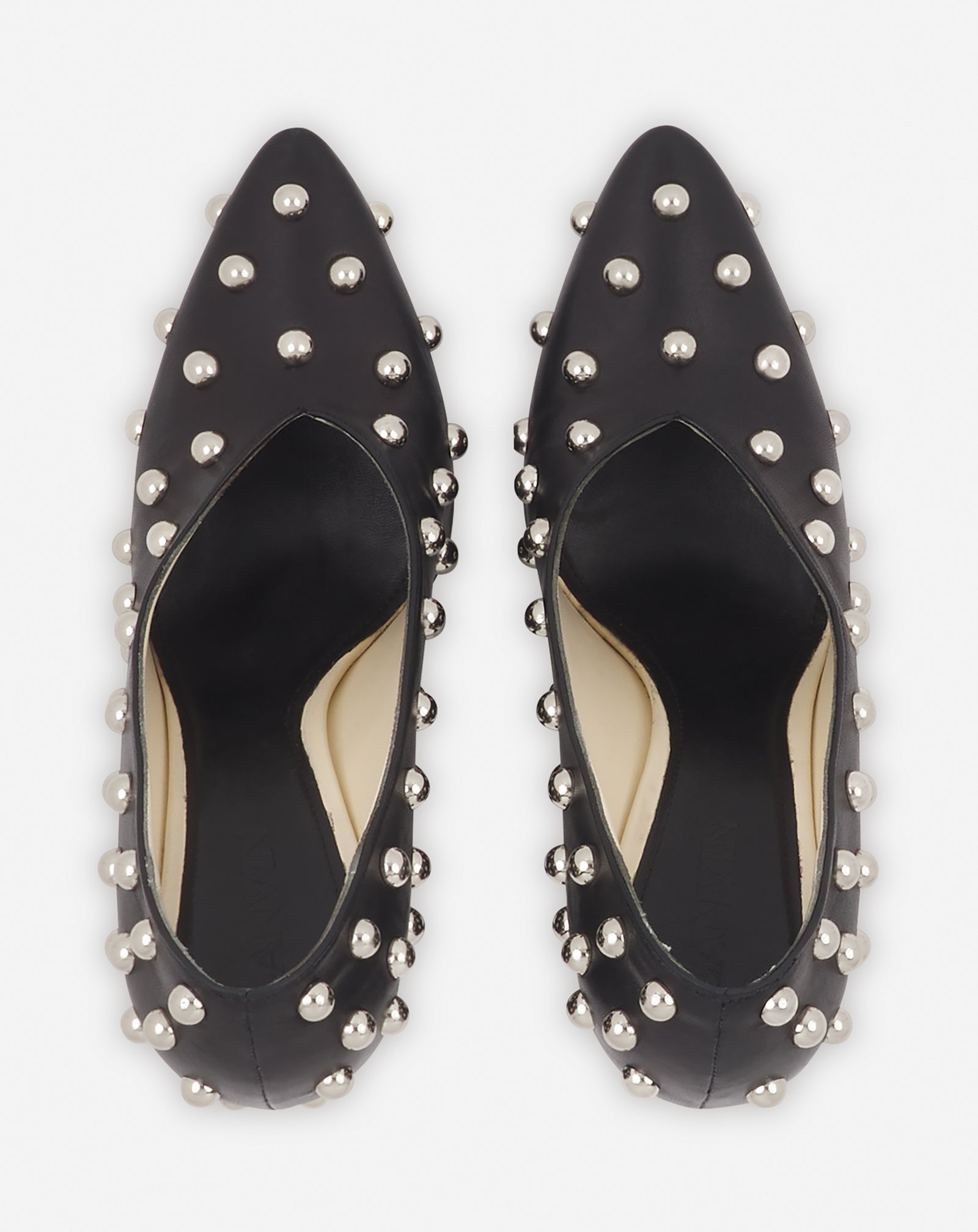 STUDDED MUSE LEATHER PUMPS - 3
